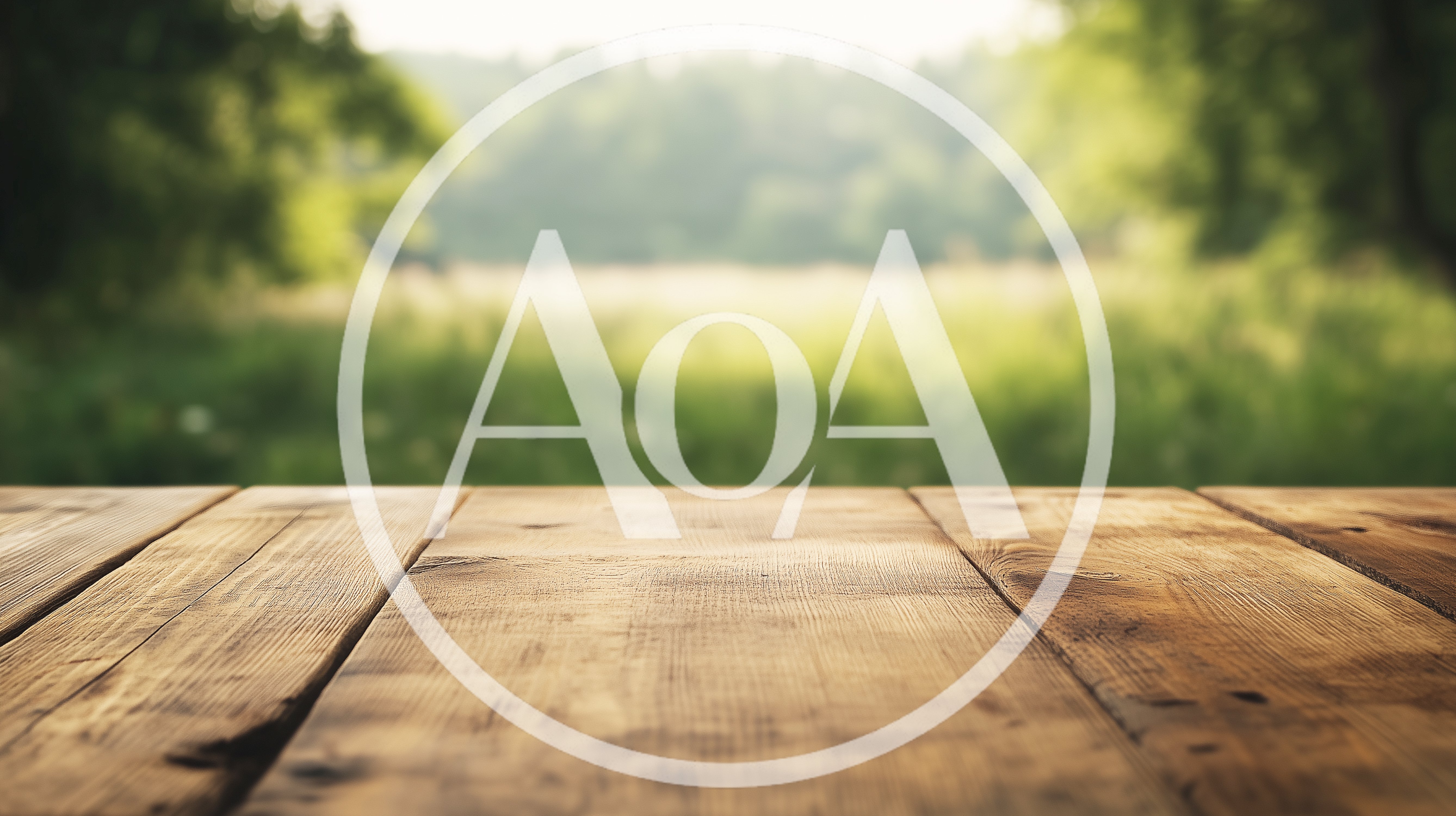 Empty Wooden Table Surface With Blurred Nature Background