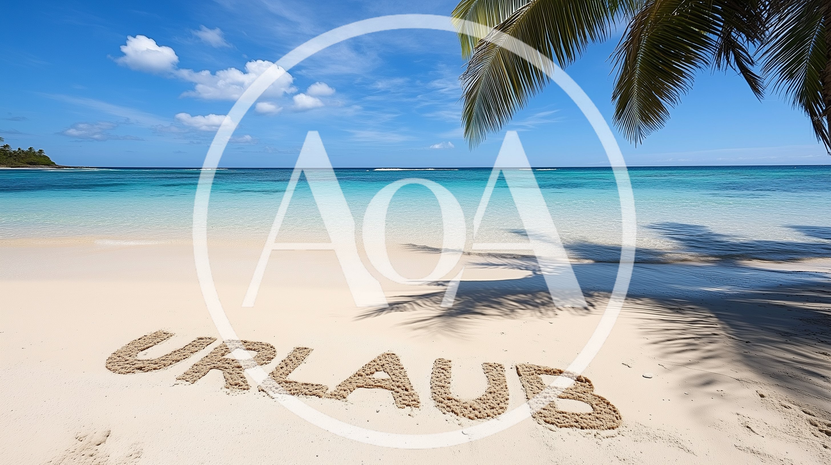 Urlaub Written In Sand On Tropical Beach