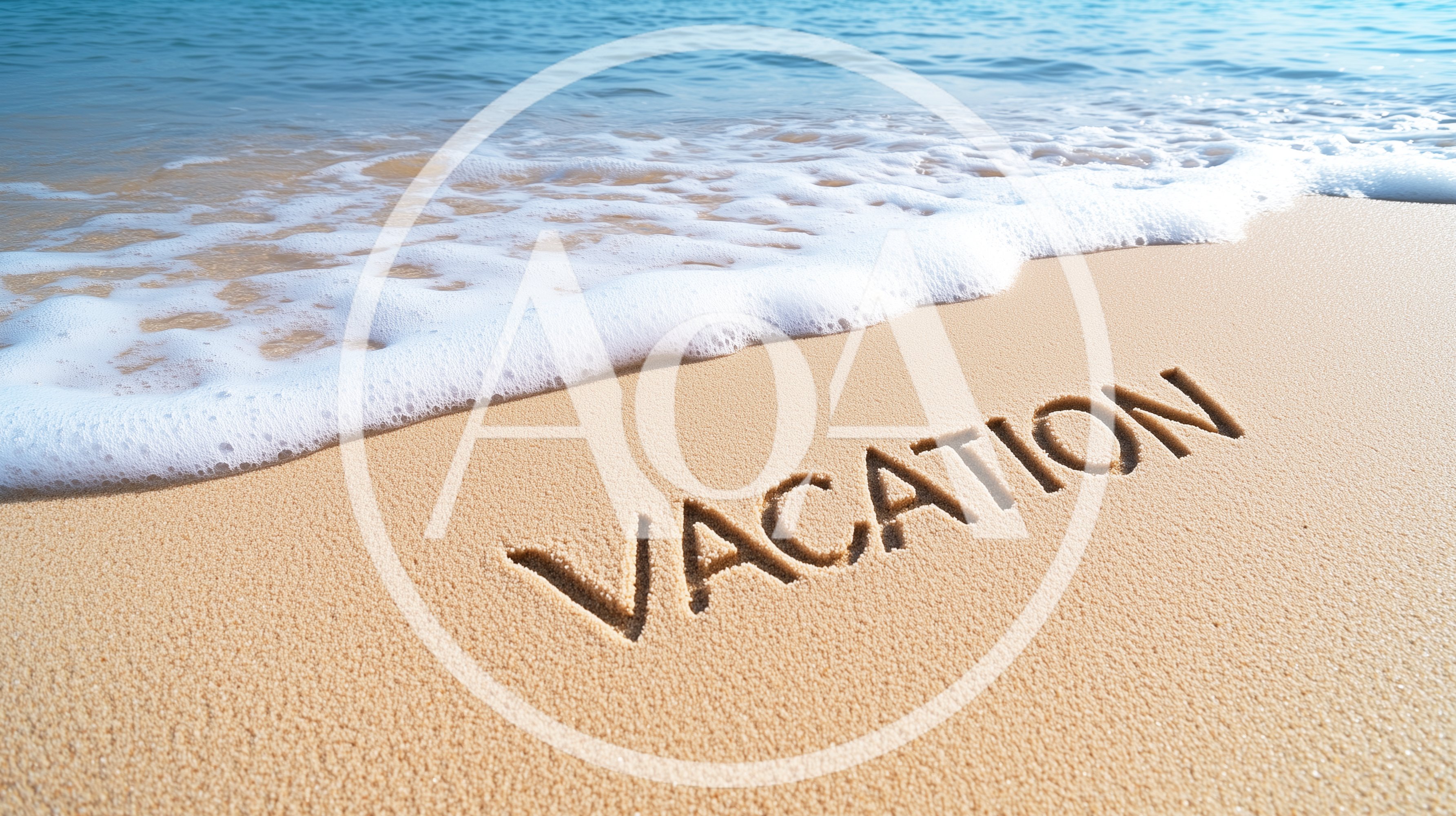 Vacation Word Written In The Sand On A Beach