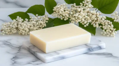 Bar Of Natural Soap On Marble Tray