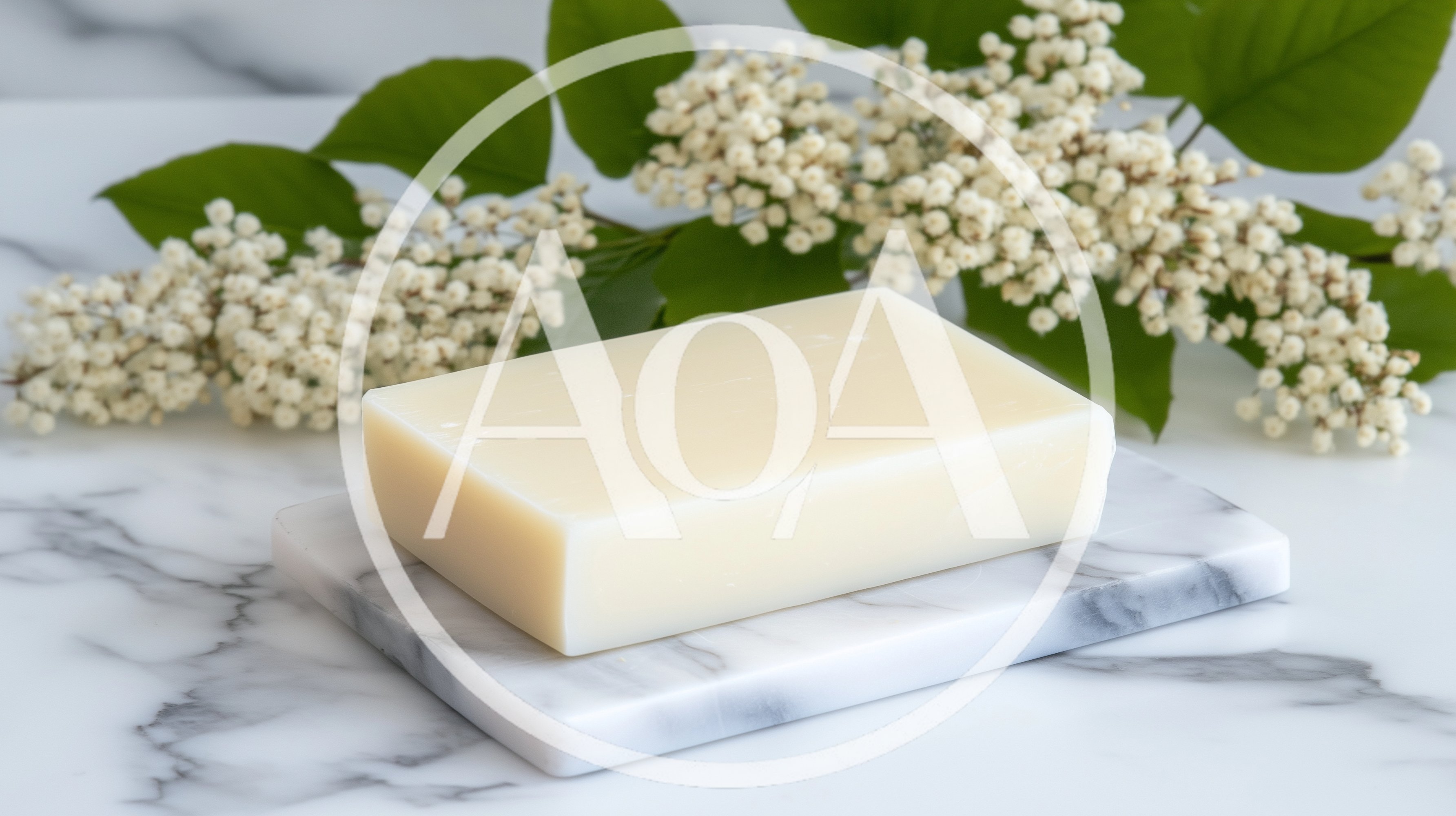 Bar Of Natural Soap On Marble Tray