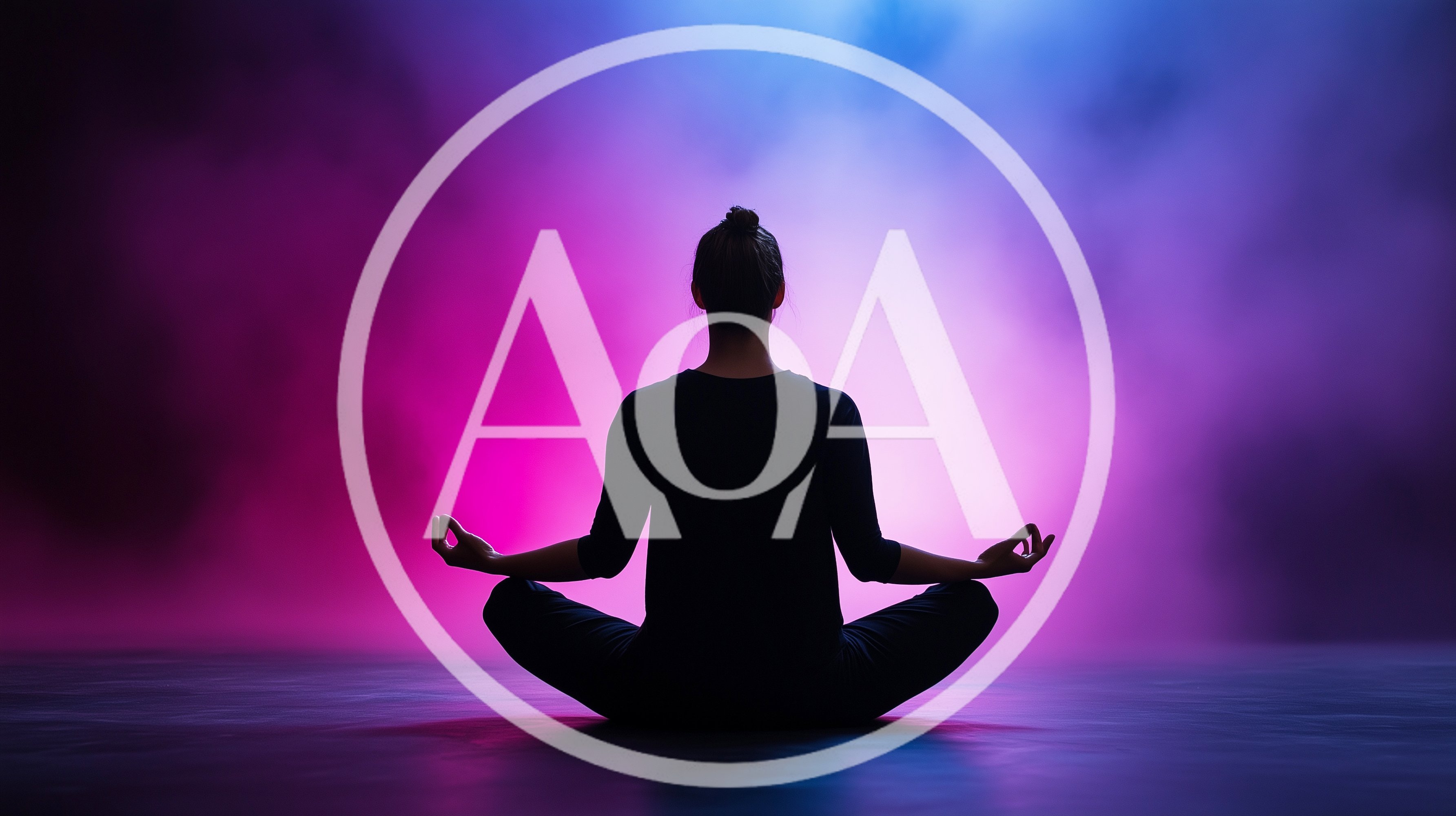 Silhouette Of A Woman Meditating In Lotus Pose