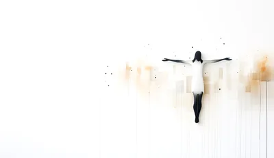 Abstract Minimalist Illustration Of A Floating Human Figure