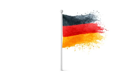 German Flag With Artistic Watercolor Paint Splatter Effect