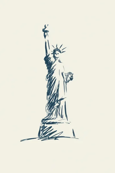 Sketch Illustration Of The Statue Of Liberty