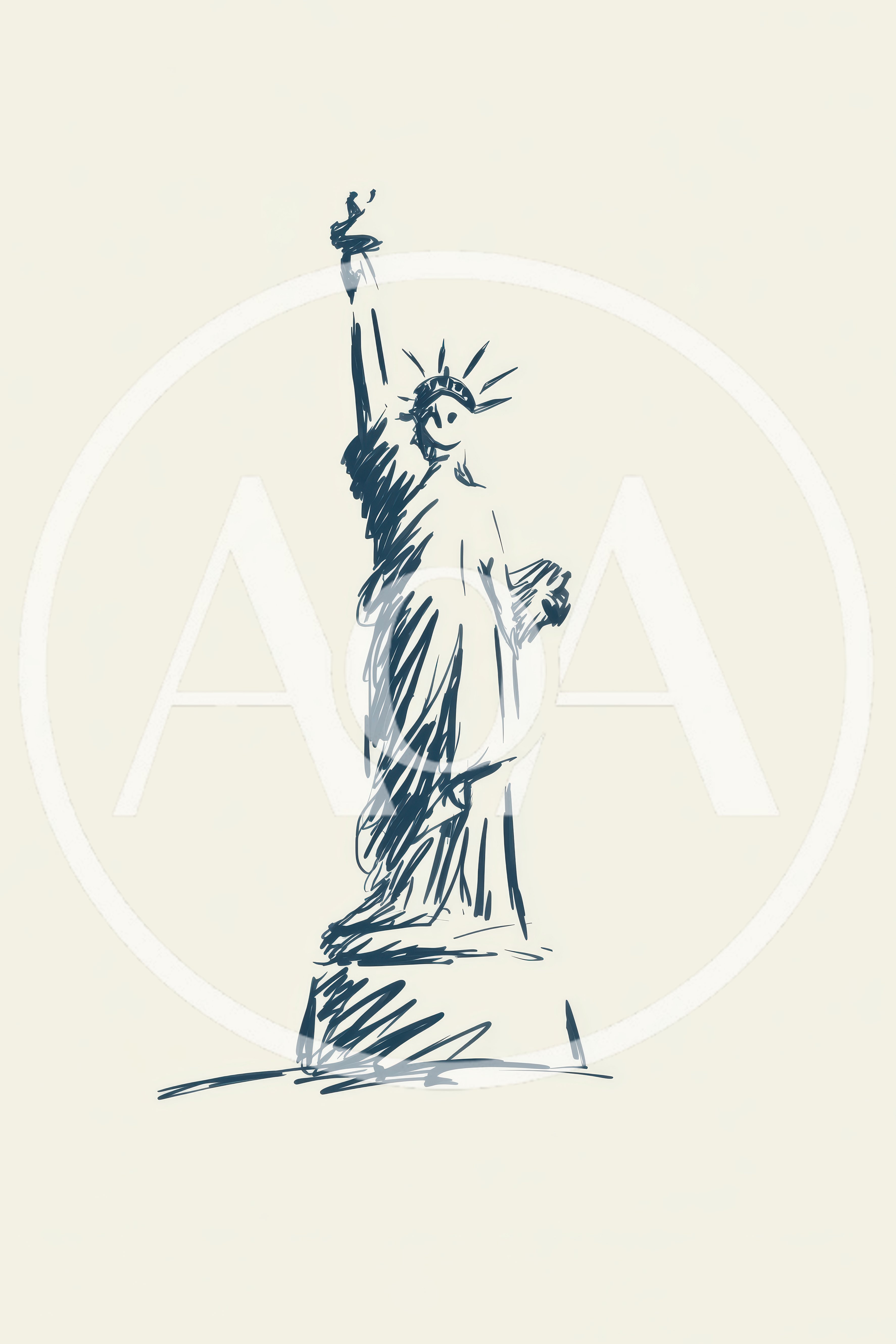 Sketch Illustration Of The Statue Of Liberty