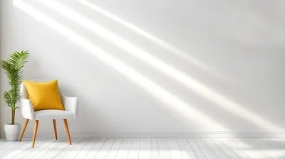 Minimalist Living Room With Chair And Plant