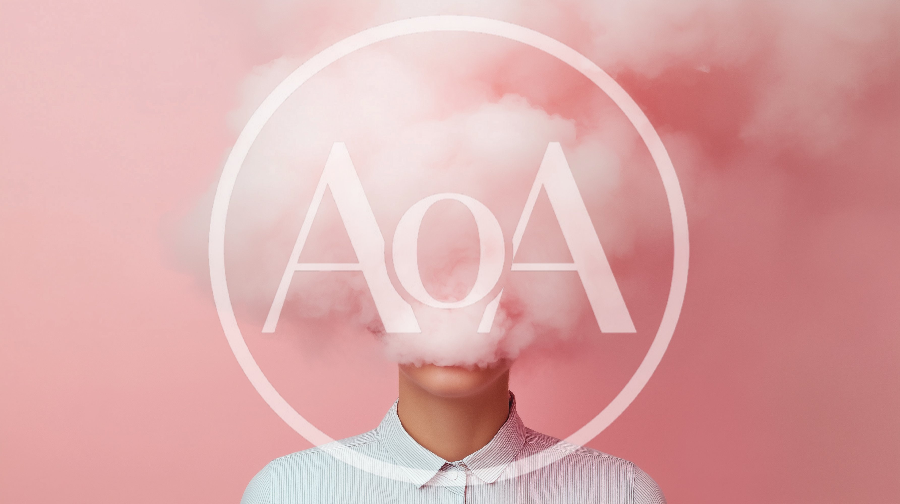 Person With Head Obscured By Pink Smoke
