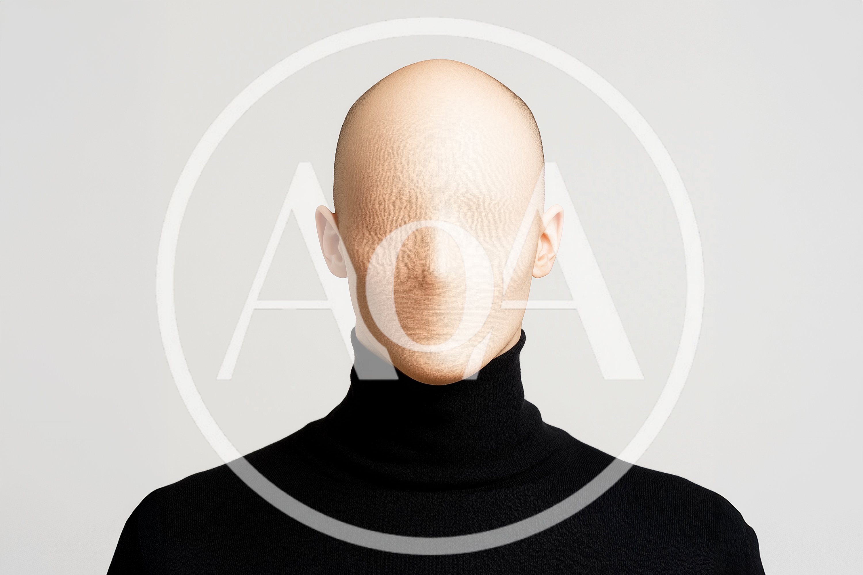 Faceless Person Wearing A Black Turtleneck Sweater