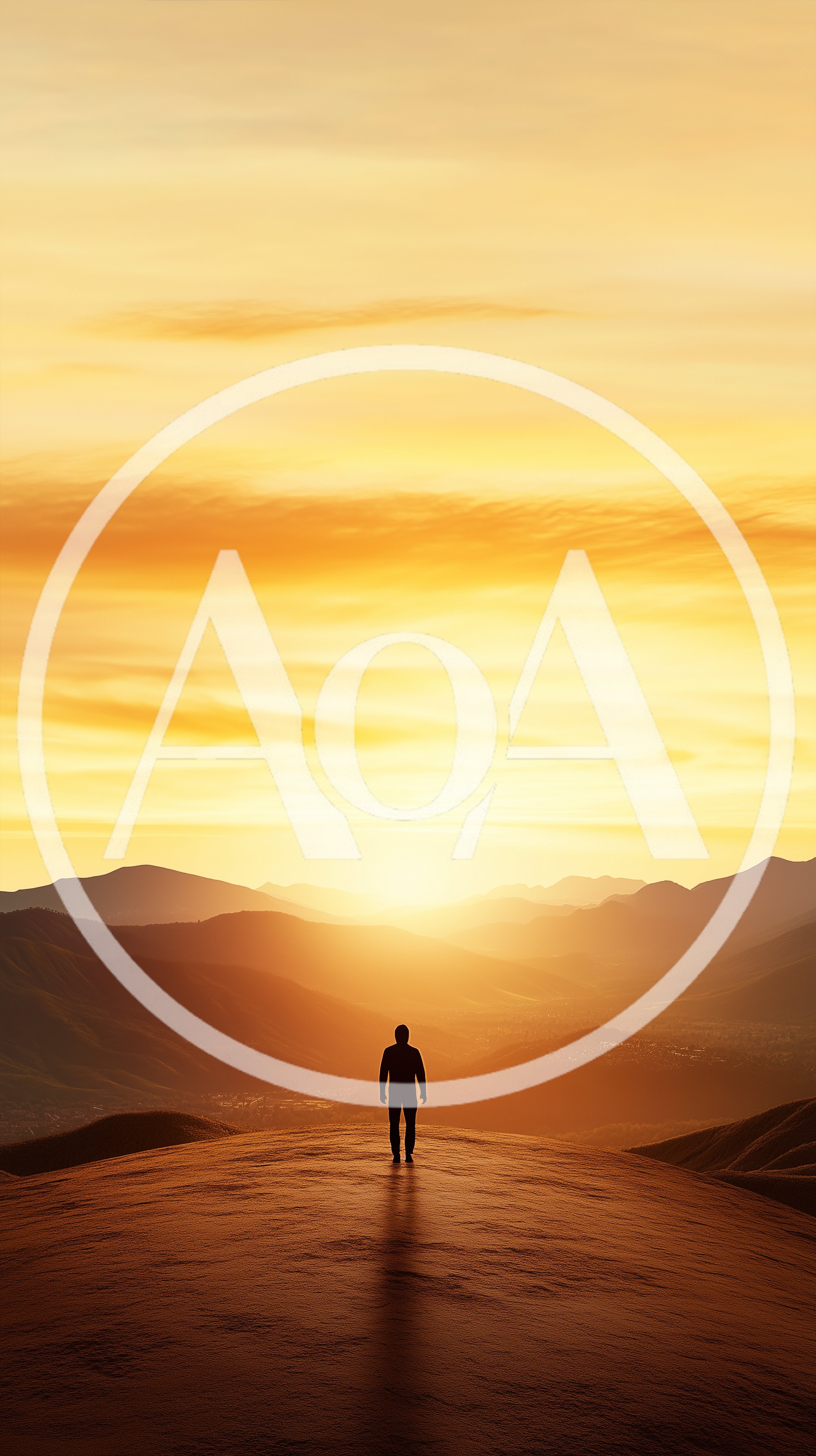 Silhouette Of A Man Standing On A Mountain Peak