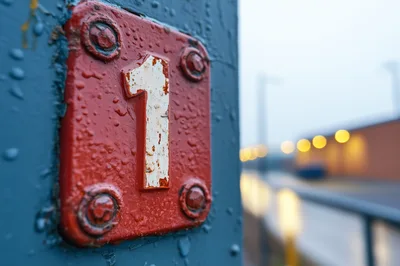 Close Up Of A Red Number One Sign
