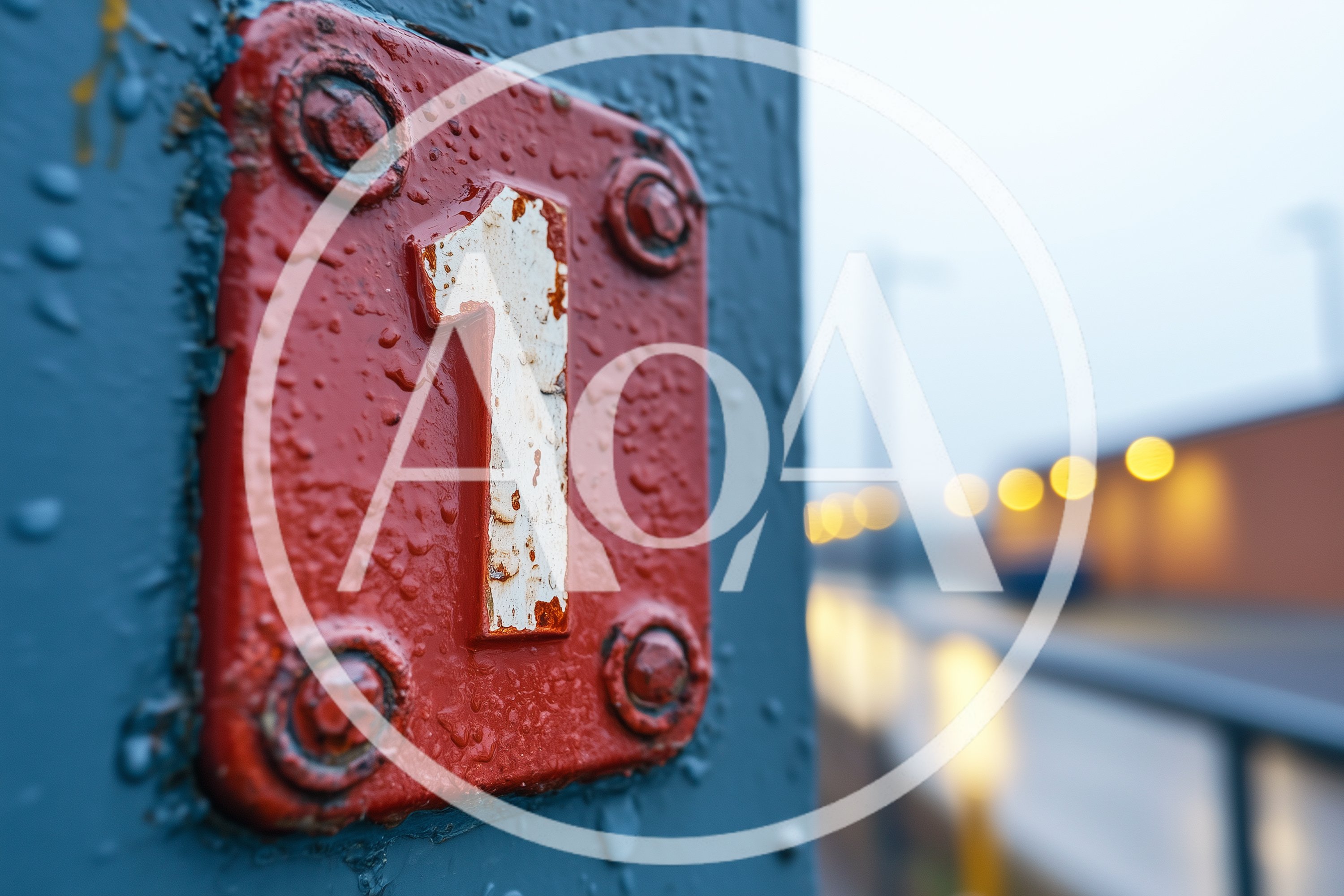 Close Up Of A Red Number One Sign