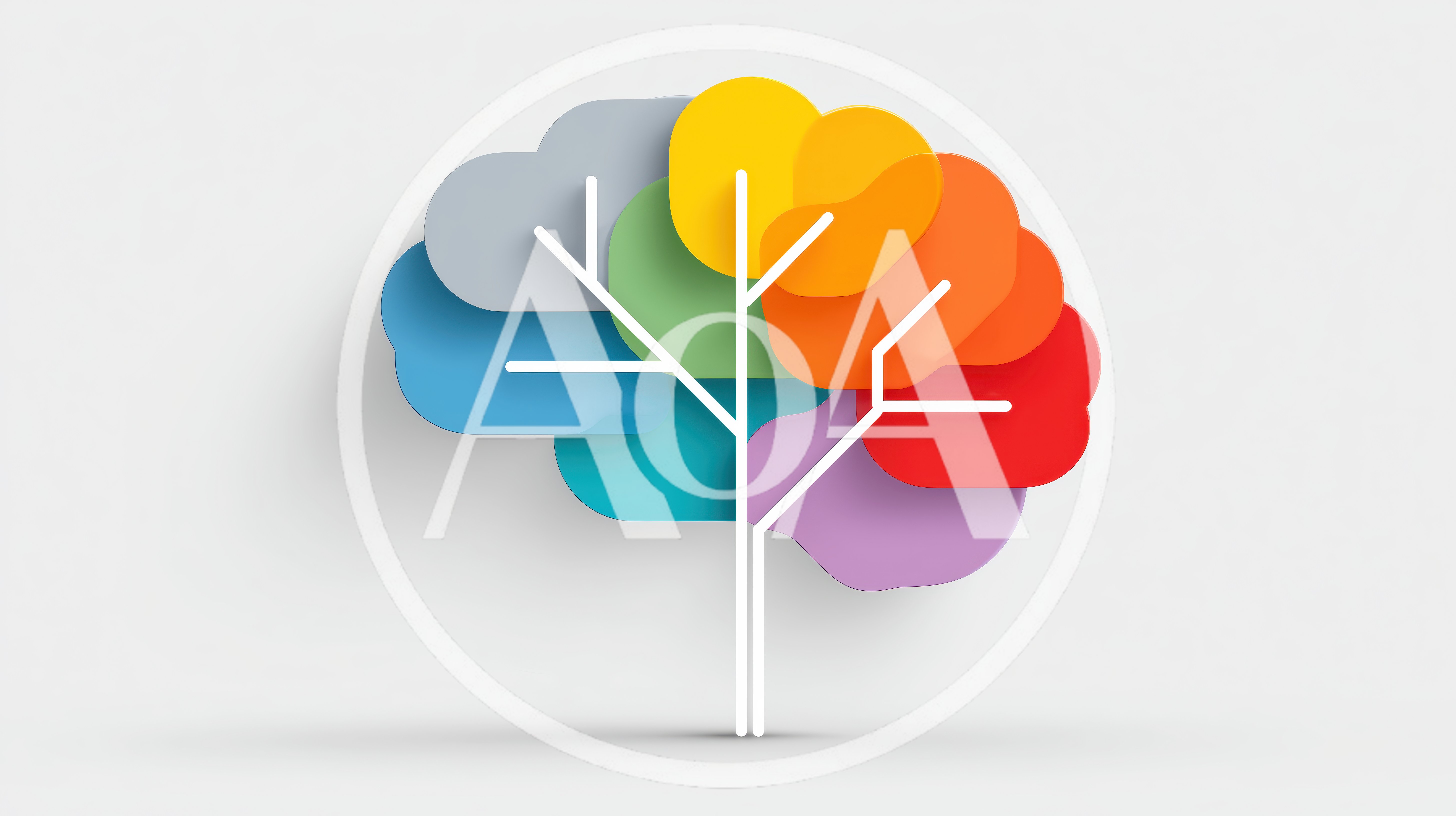 Abstract Brain Tree Infographic With Colorful Segments