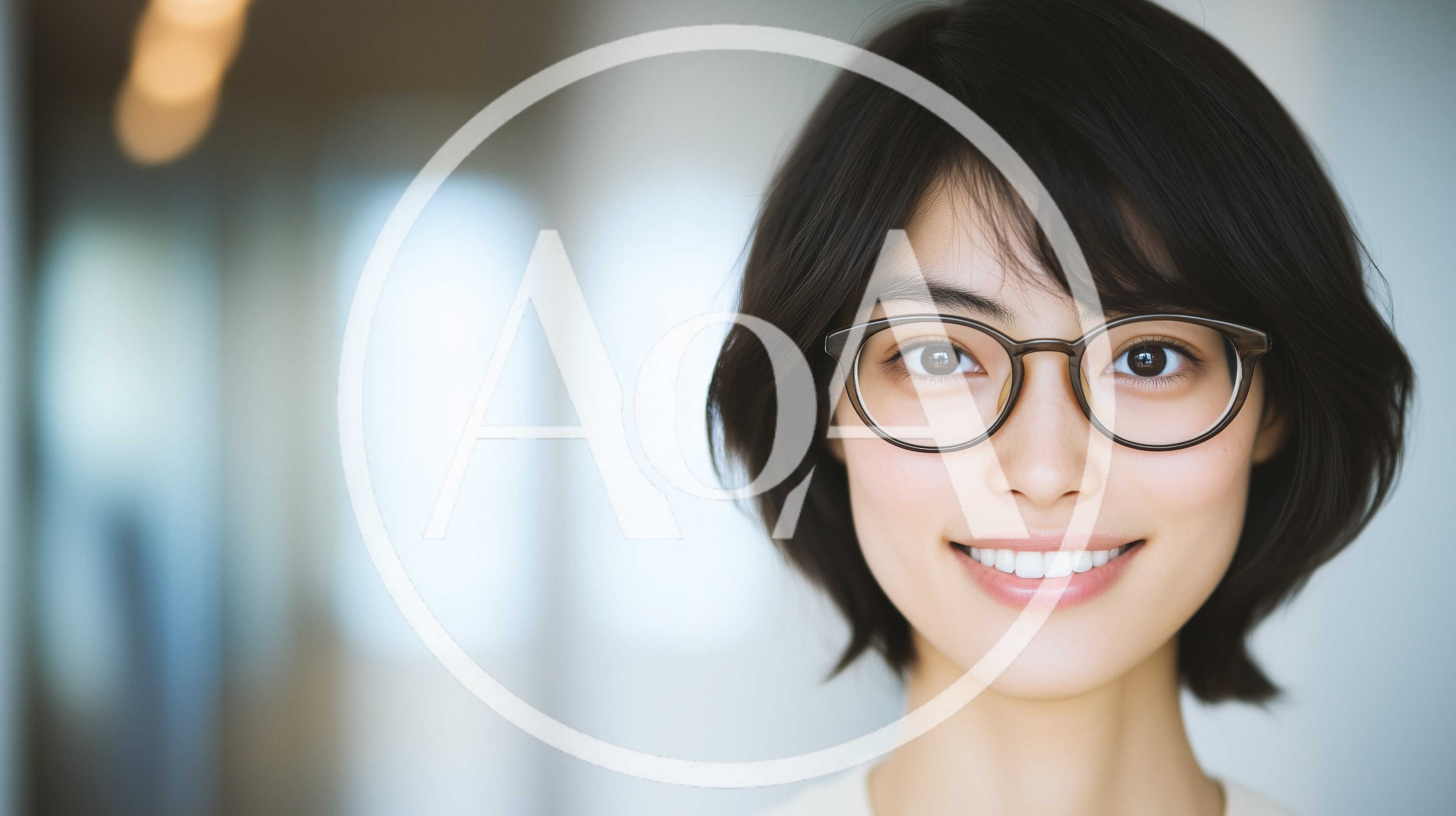 Portrait Of A Smiling Young Woman Wearing Glasses