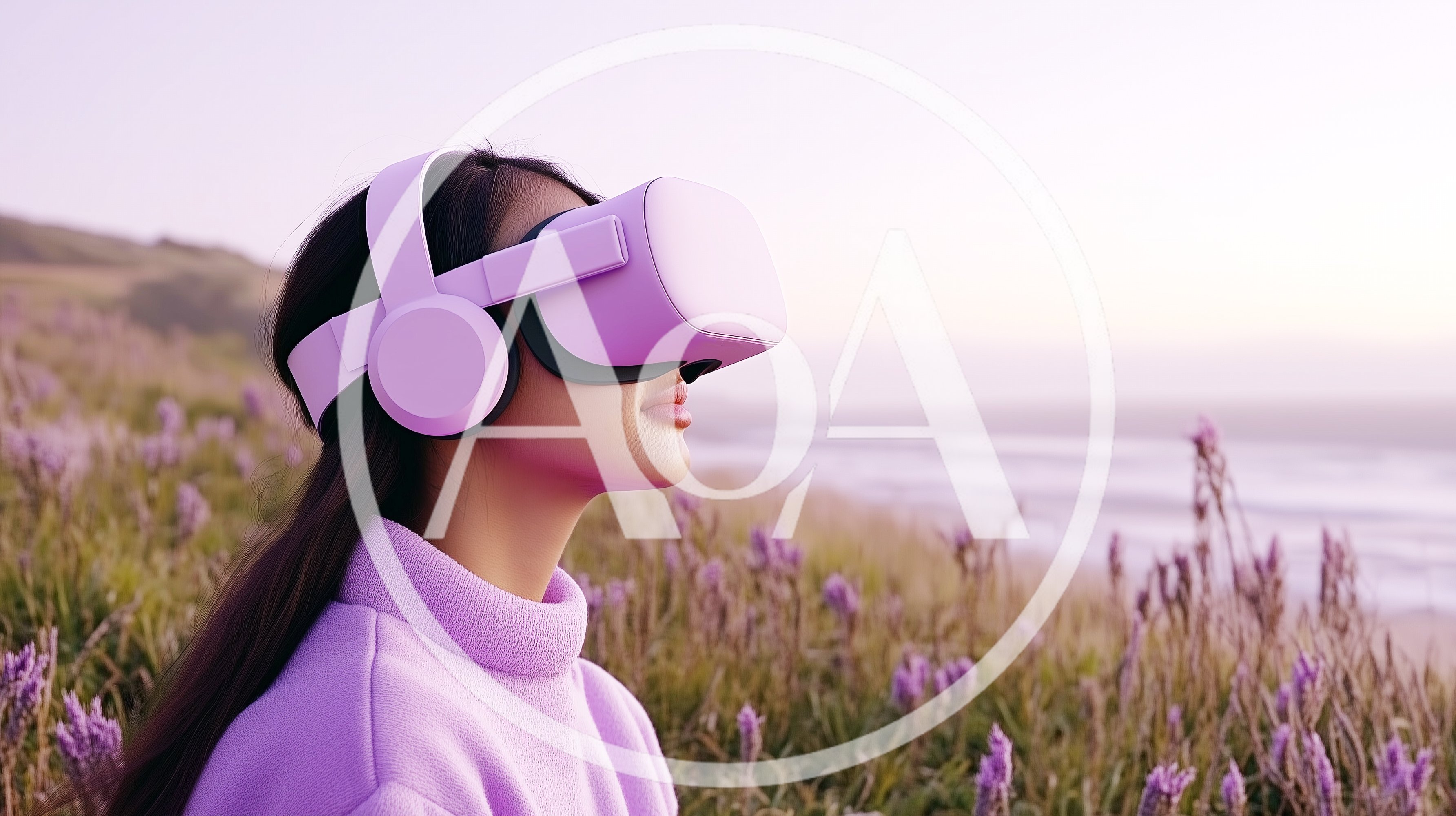 Young Woman Wearing Virtual Reality Headset Outdoors