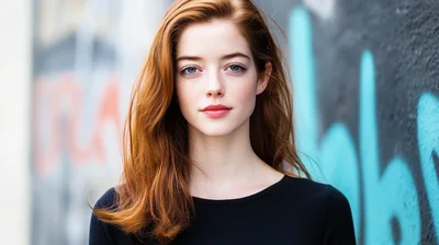 Portrait Of A Young Woman With Red Hair