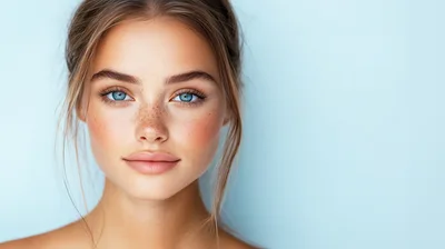 Portrait Of A Young Woman With Blue Eyes