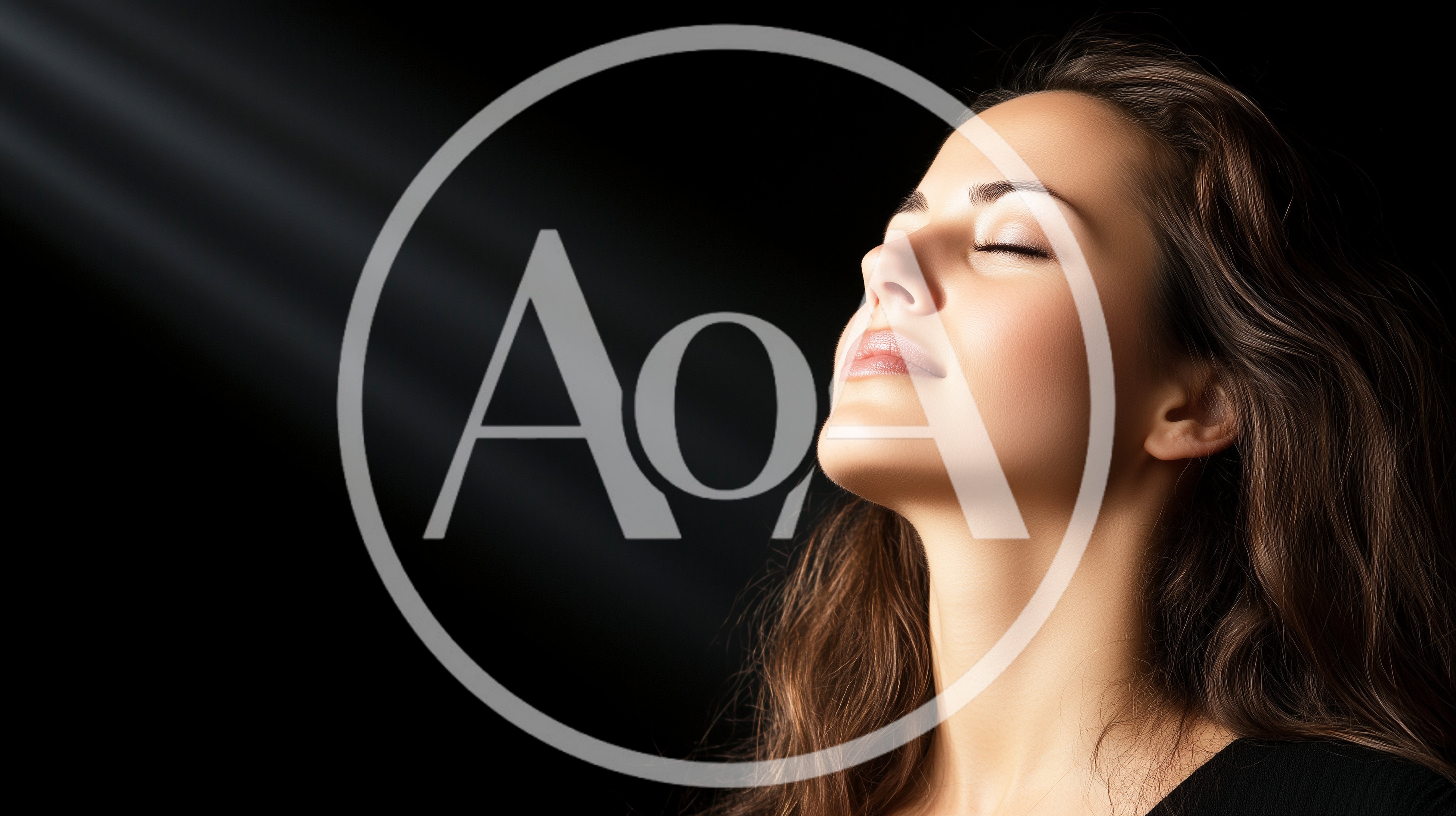 Serene Woman With Closed Eyes In Spotlight