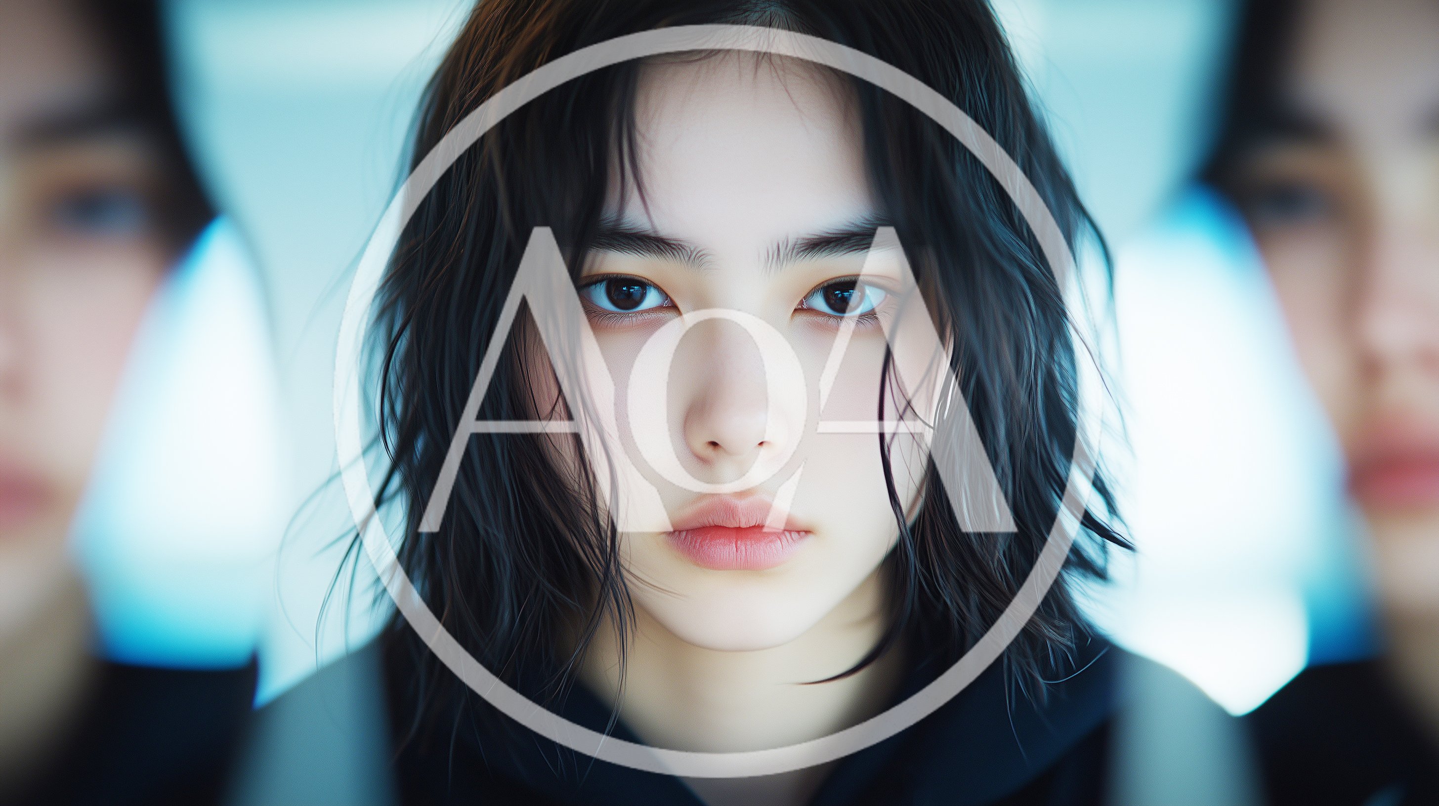 Portrait Of A Young Woman With Dark Messy Hair