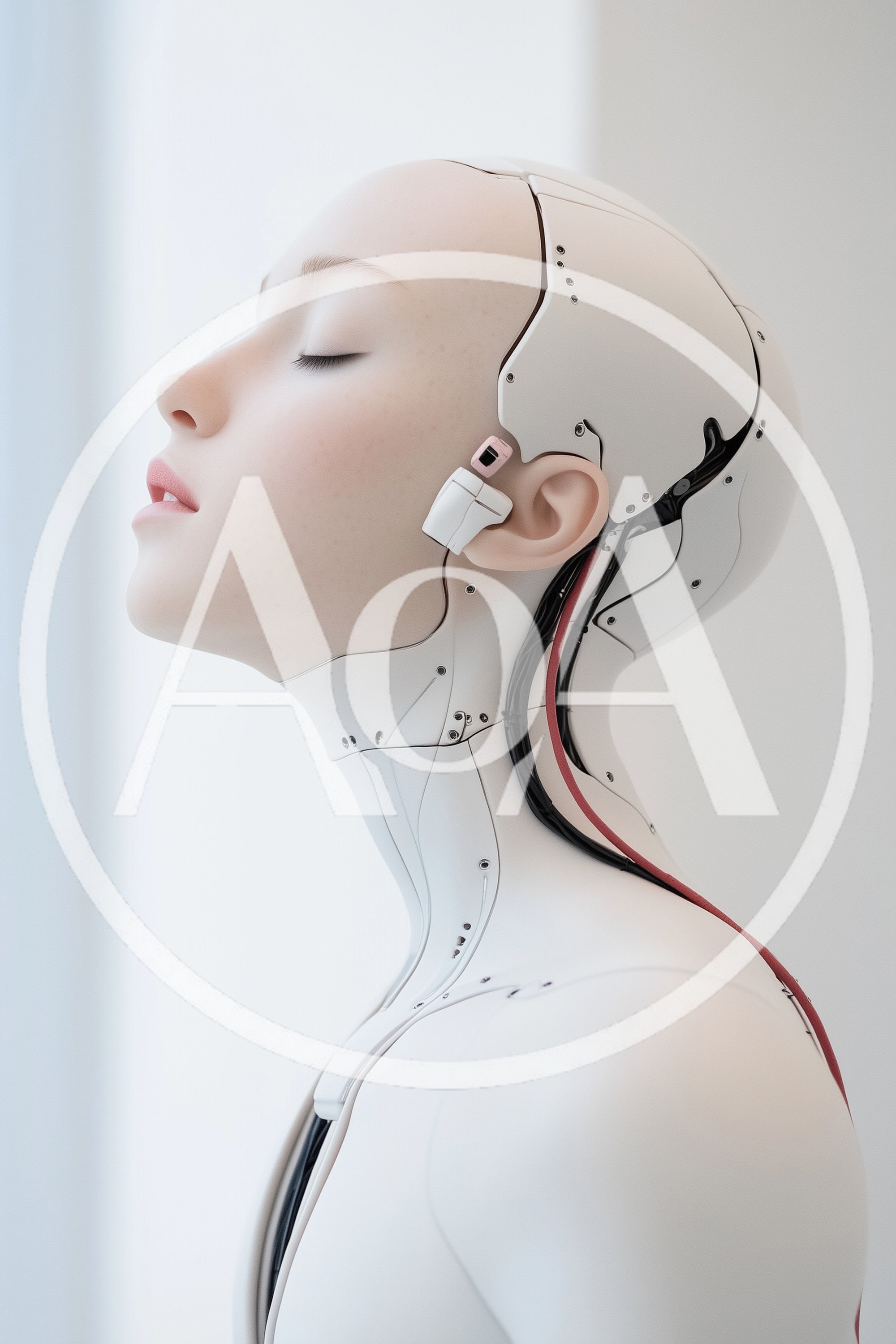 Profile View Of A Futuristic Android Humanoid