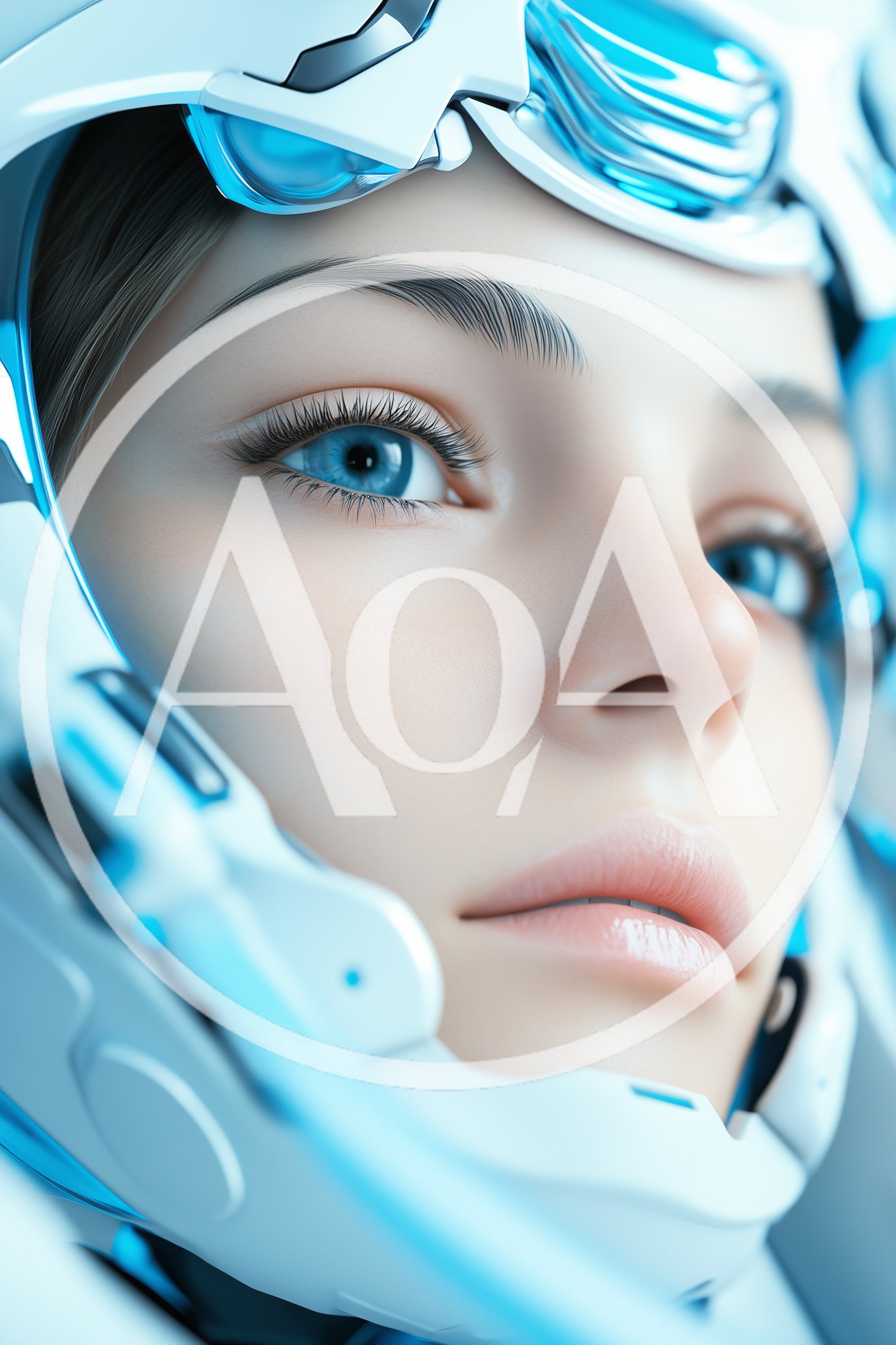Close Up Portrait Of A Futuristic Female Astronaut
