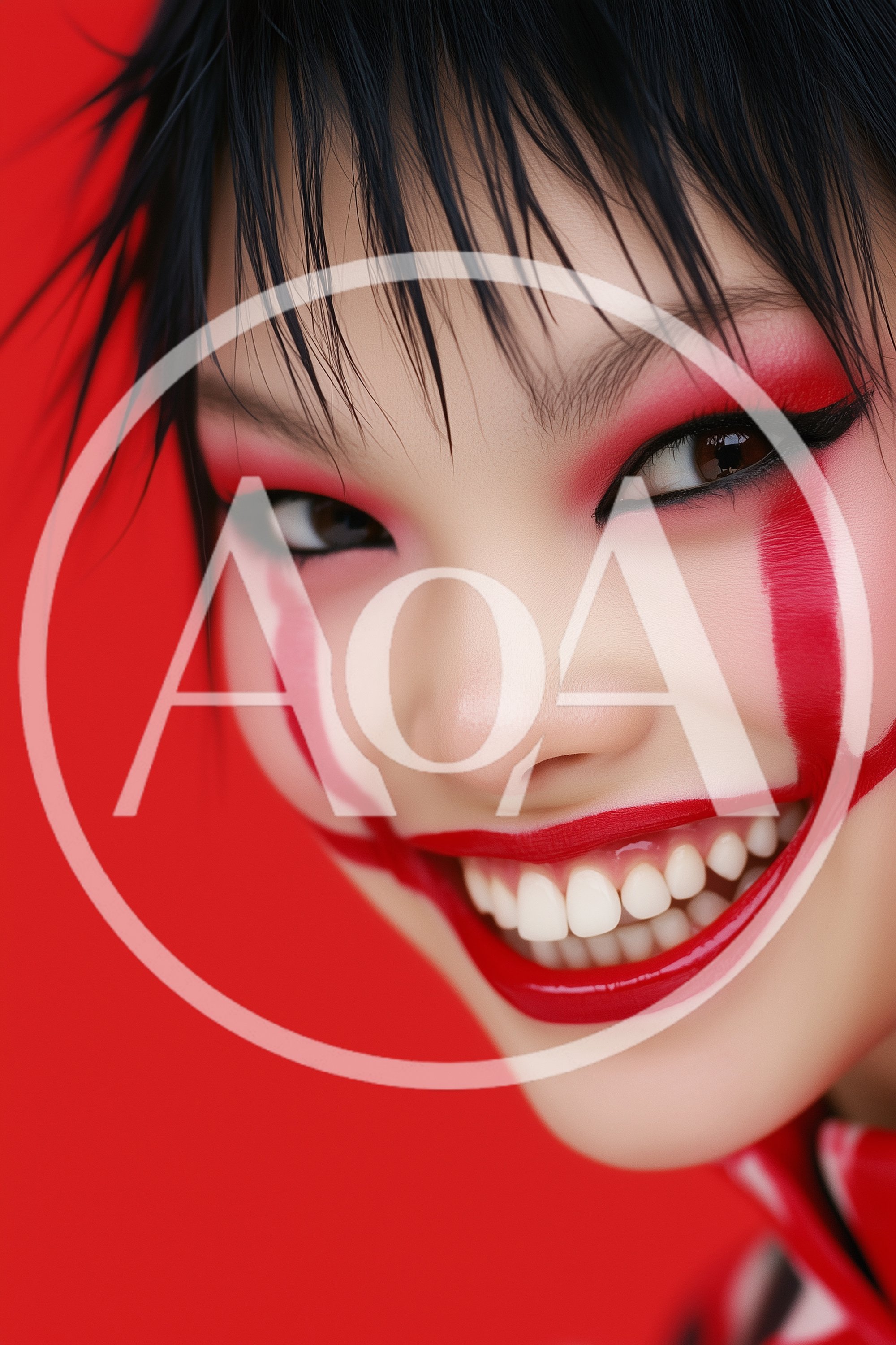 Close Up Portrait Of Woman With Artistic Clown Makeup