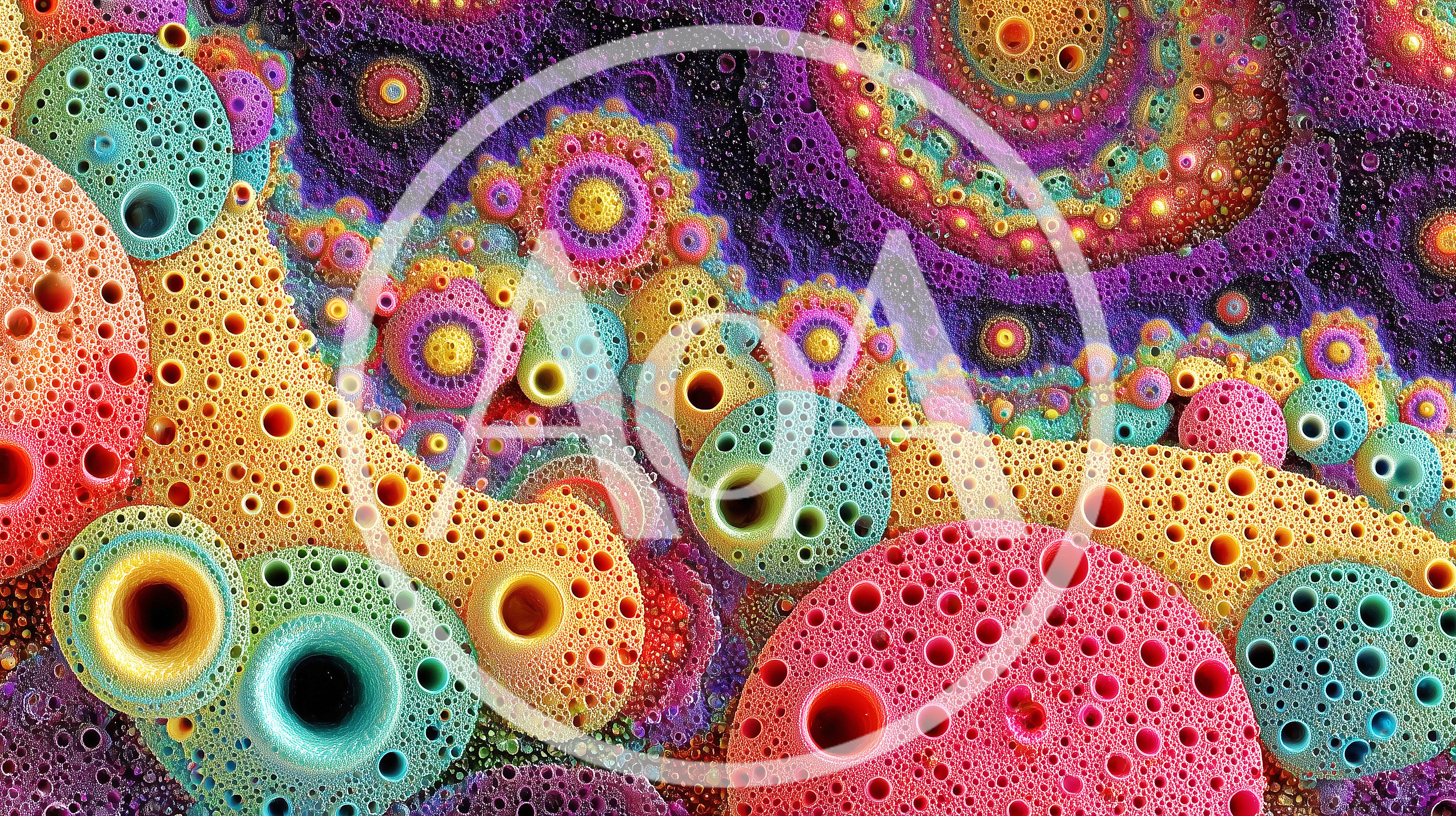 Abstract Fractal Art With Vibrant Porous Textures