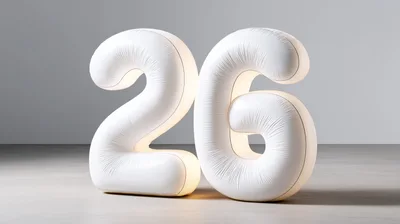 Inflatable White Number Twenty Six Balloon Decoration