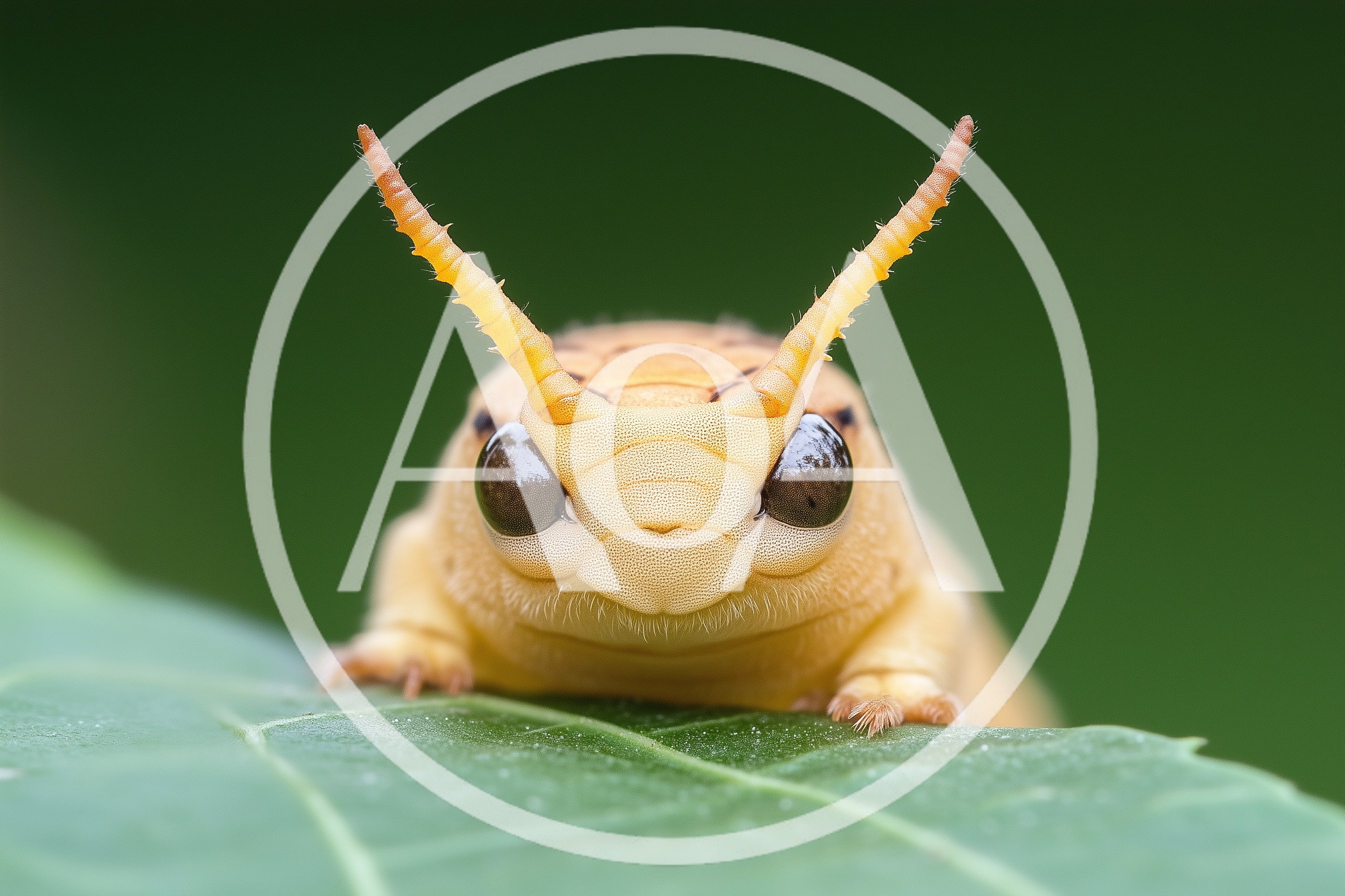 Macro Close Up Of A Unique Yellow Caterpillar