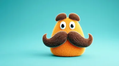 Cute Furry Orange Character With A Large Mustache