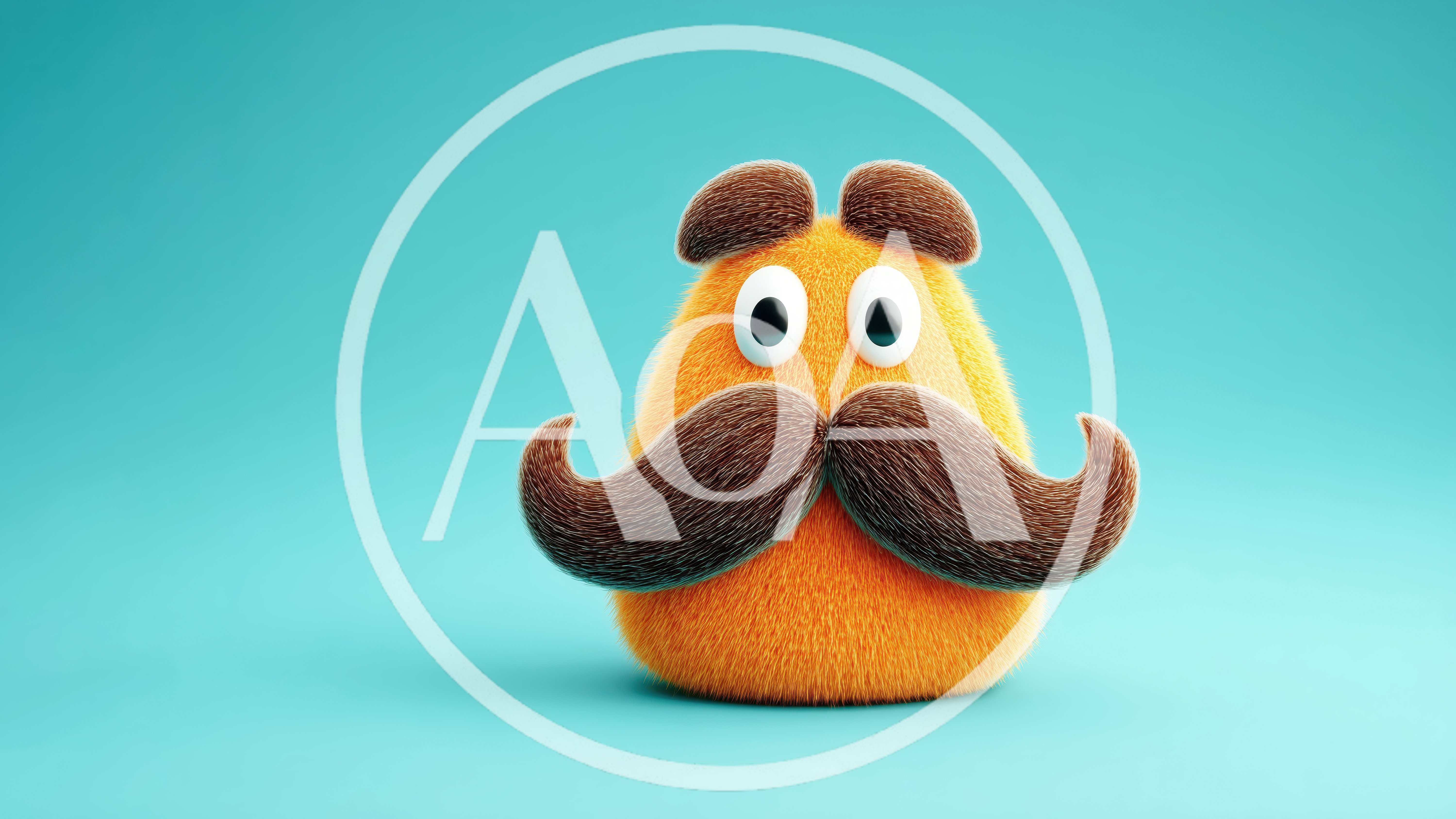 Cute Furry Orange Character With A Large Mustache
