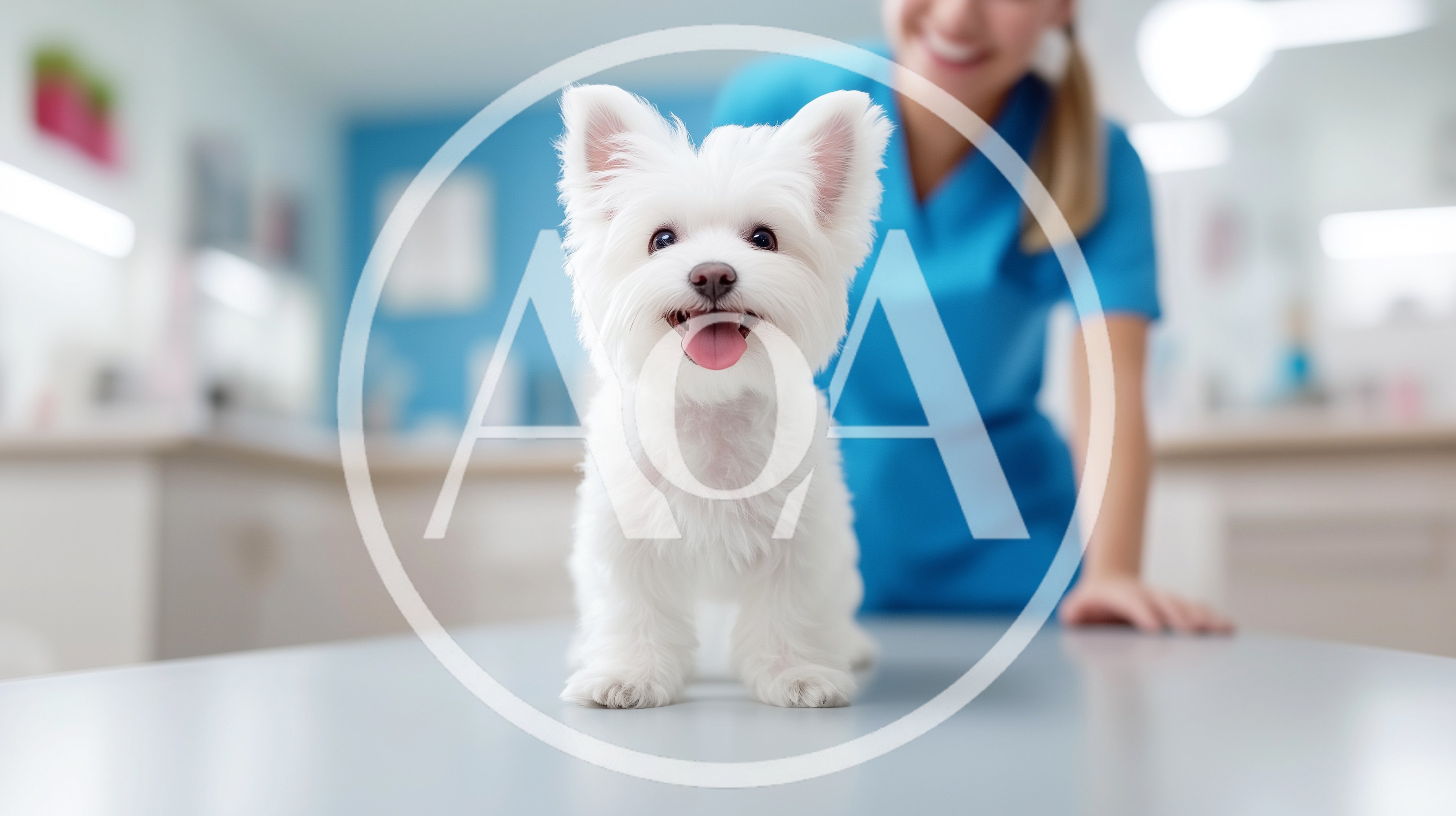 West Highland White Terrier Puppy at Veterinary Clinic