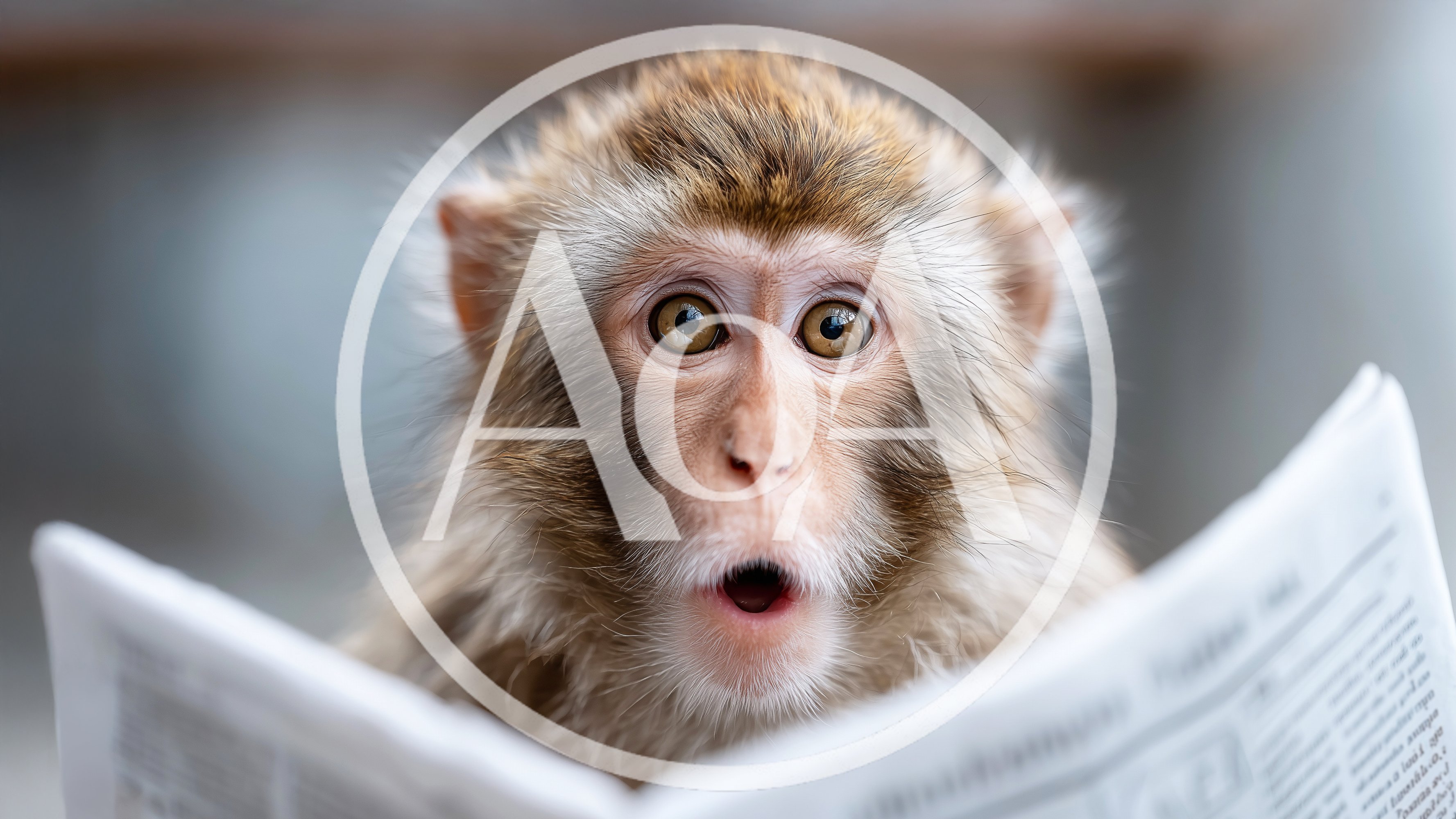 Surprised Monkey Reading A Newspaper