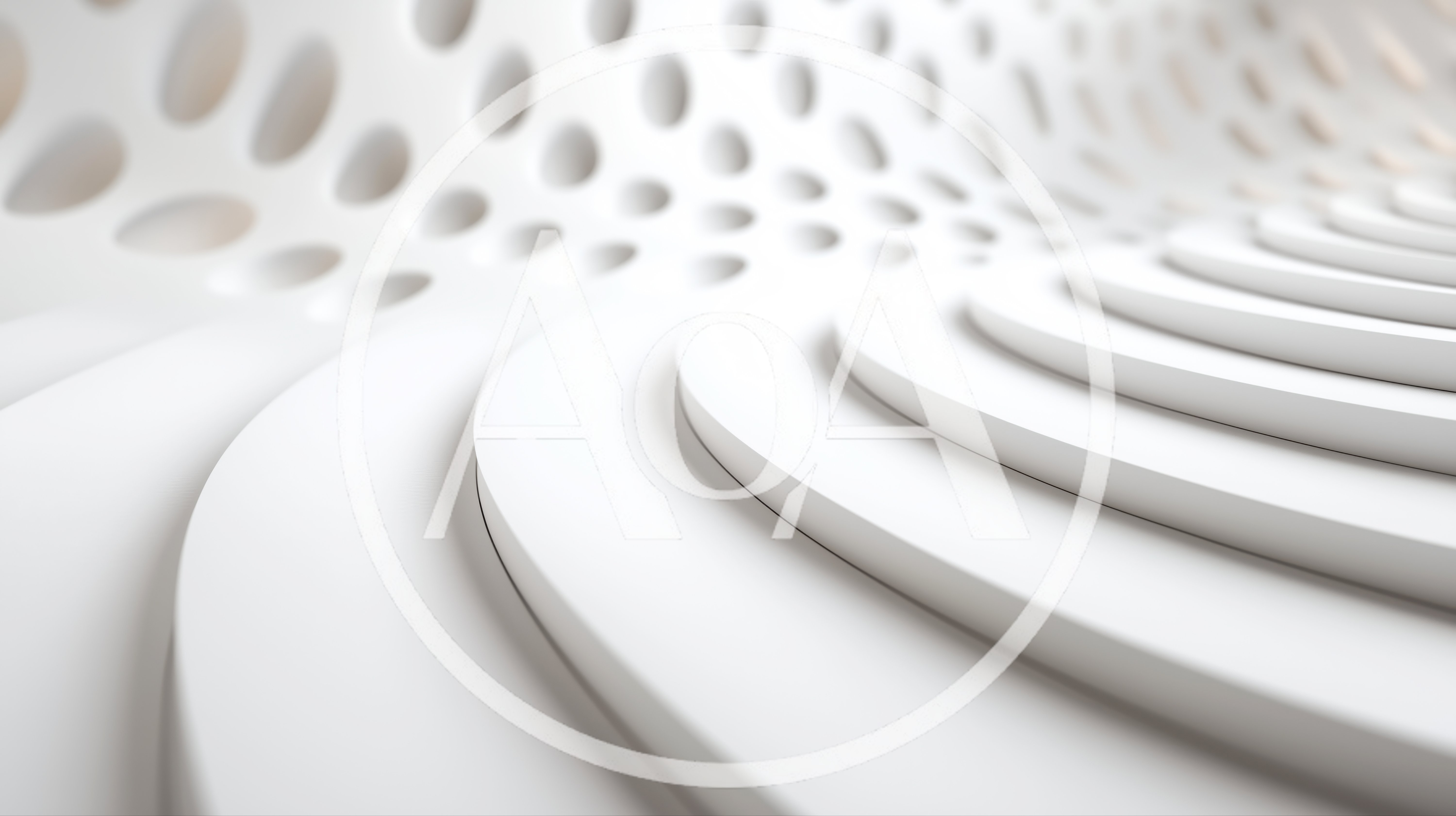 Abstract White Architectural Curves And Perforated Surface