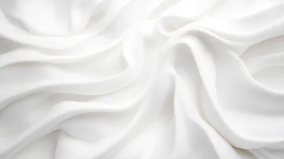 Abstract White Silk Fabric With Soft Folds