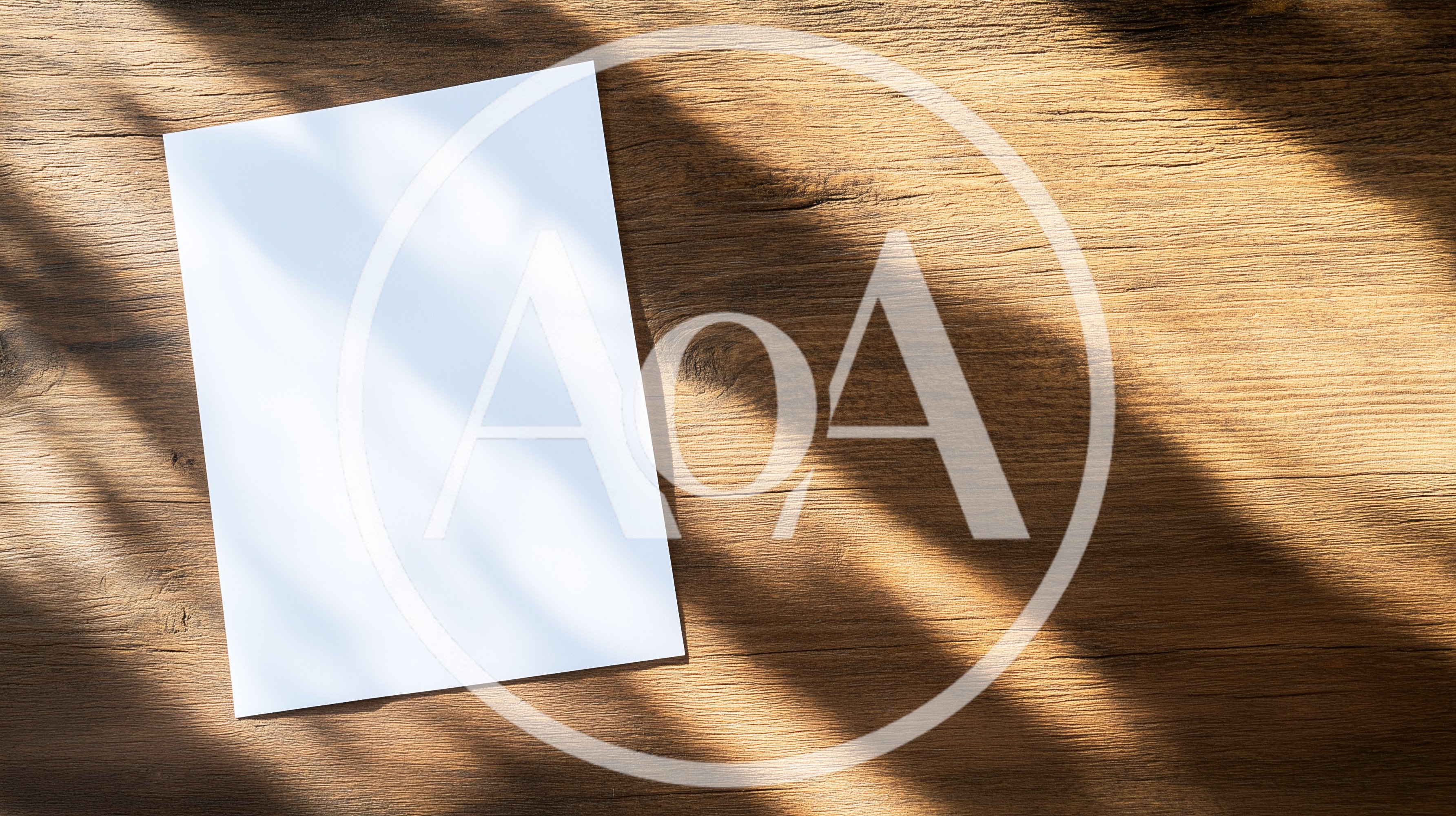 Blank White Paper Sheet on Rustic Wooden Table