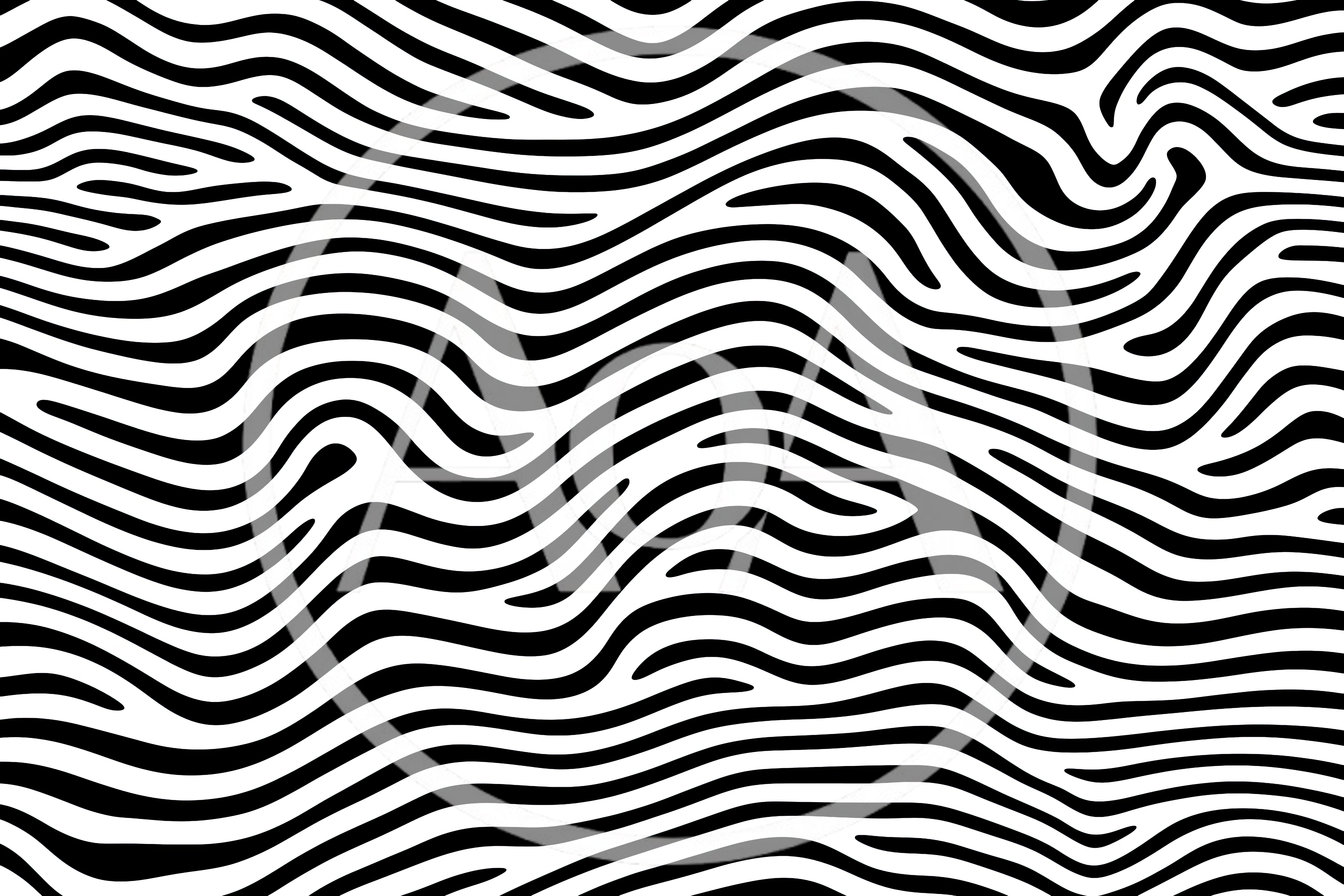 Abstract Black And White Wavy Zebra Stripe Pattern