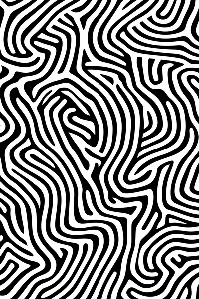 Abstract Black And White Organic Line Pattern