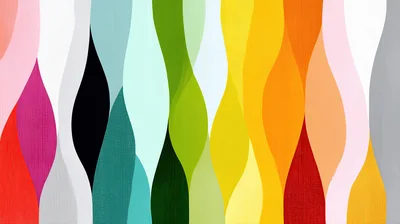 Abstract Vertical Wavy Color Stripes Background