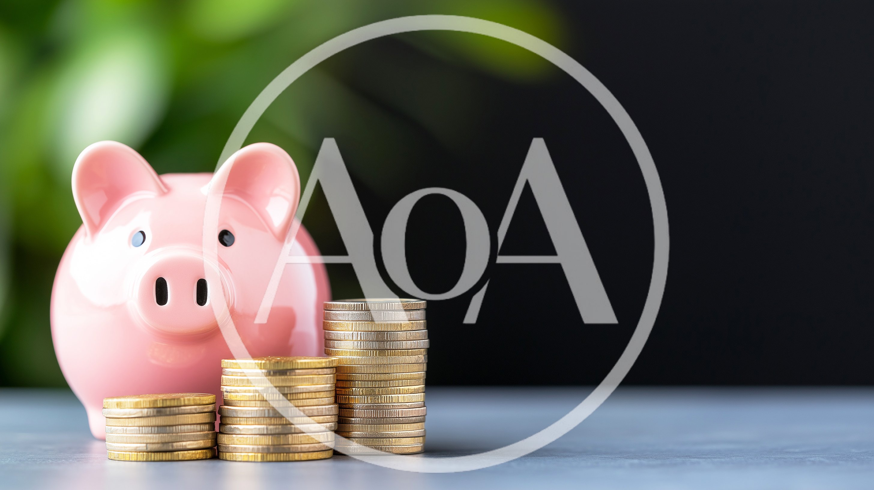 Pink Piggy Bank With Stacks Of Gold Coins