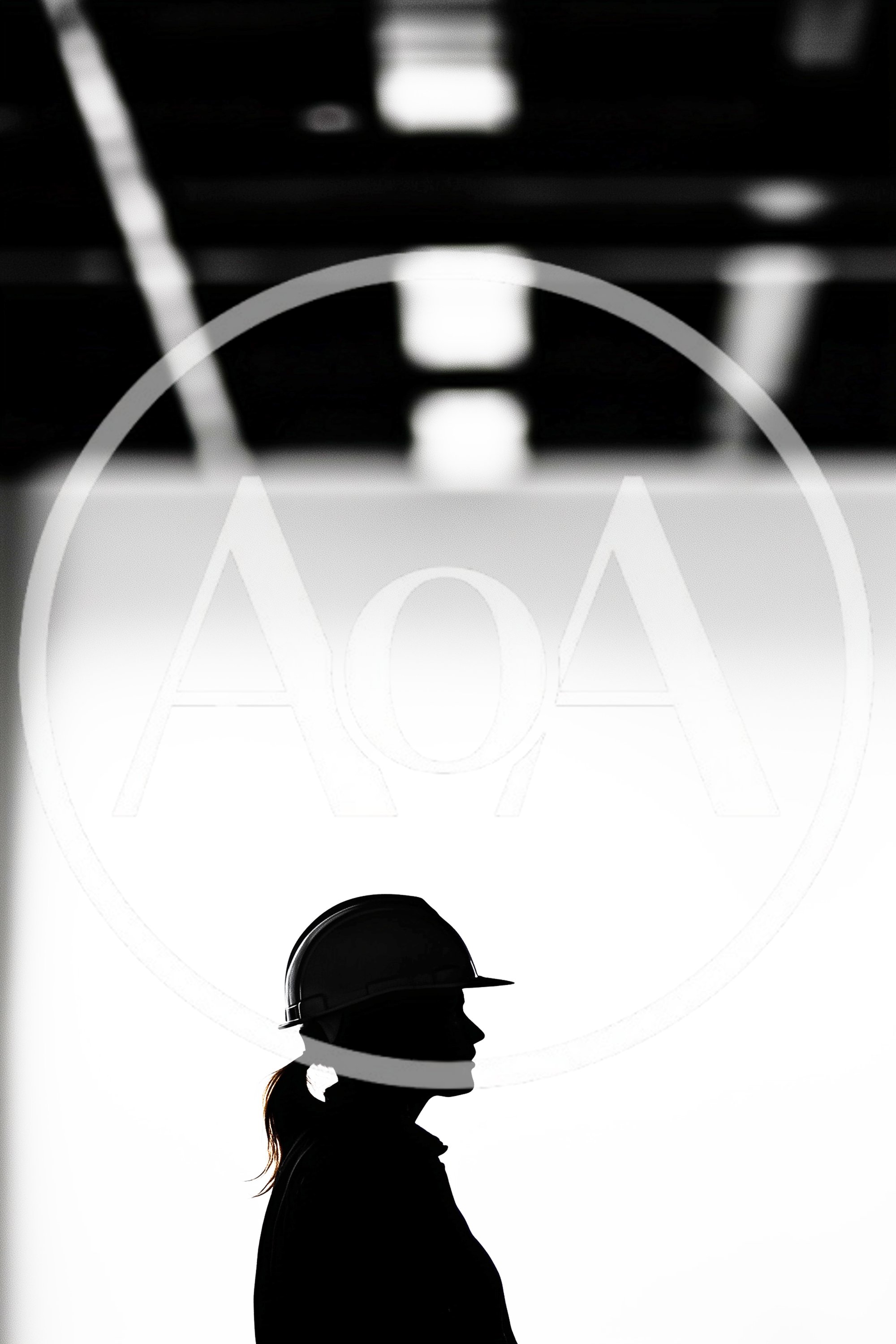 Silhouette Of A Female Construction Worker In Hard Hat