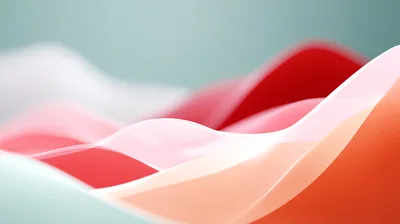 Abstract 3D Wavy Layers With Soft Red Tones