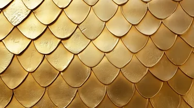 Close Up Of Metallic Gold Fish Scales Texture