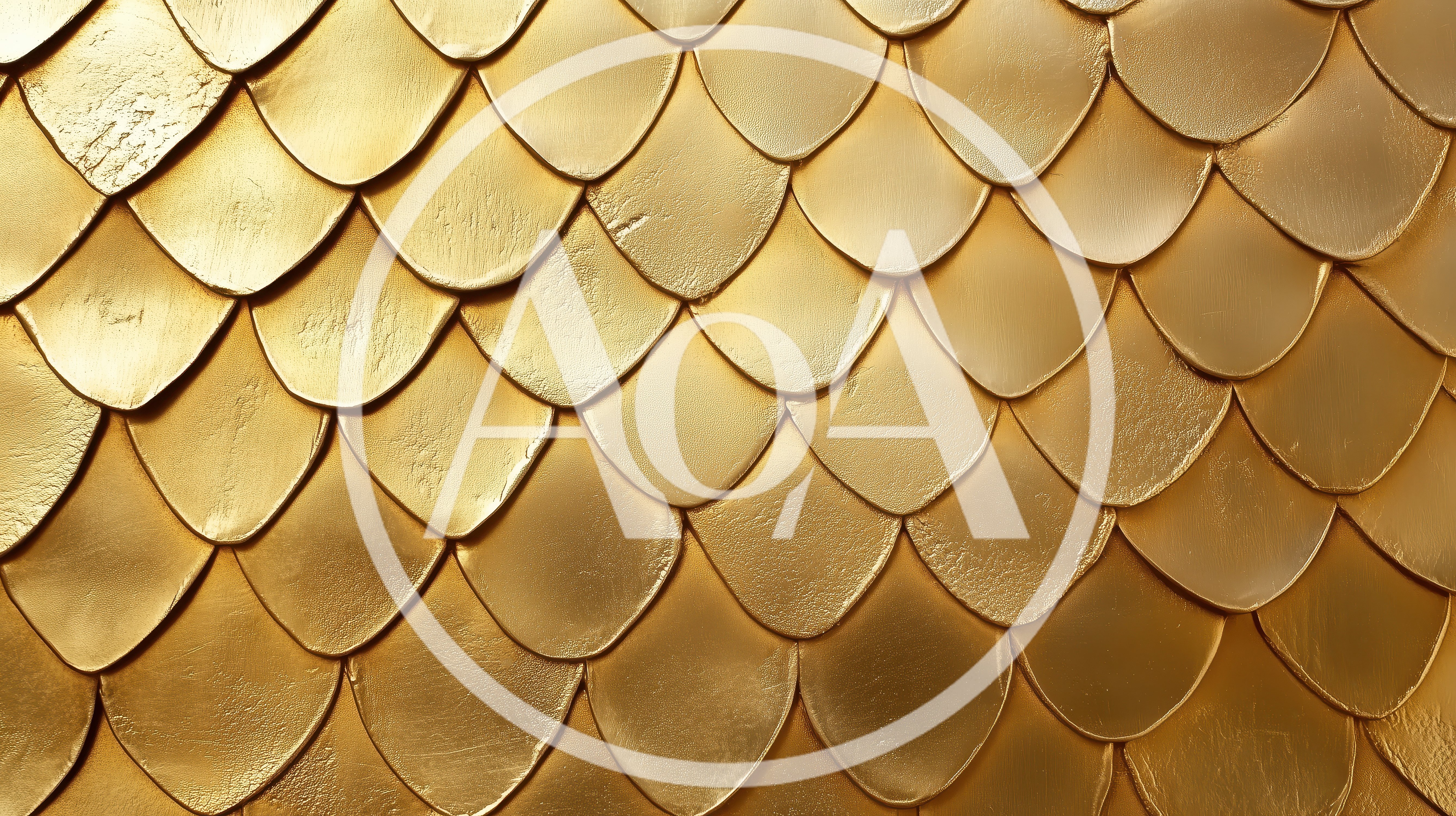 Close Up Of Metallic Gold Fish Scales Texture