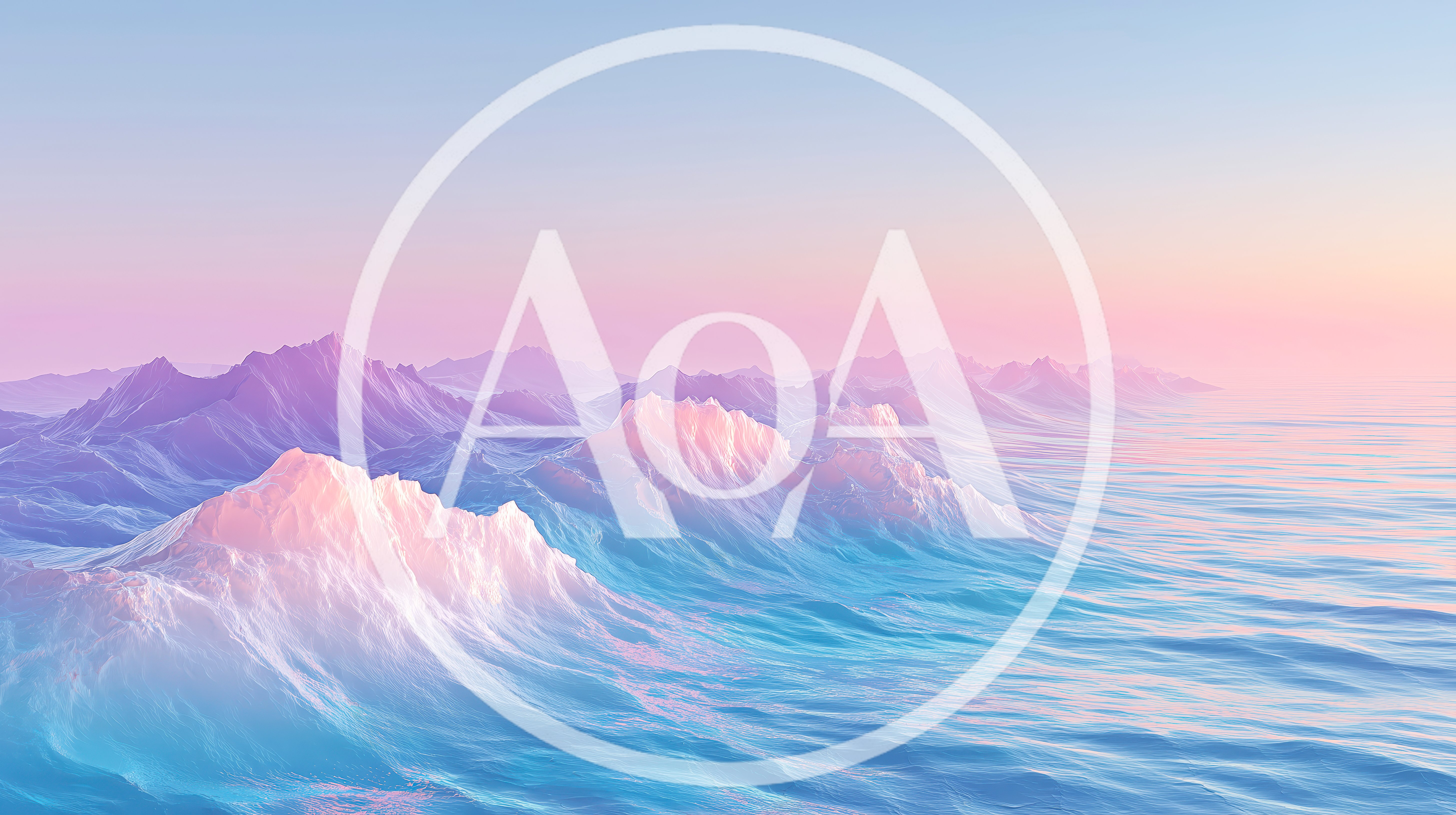 Surreal Abstract Mountain Range Over Calm Ocean Waters