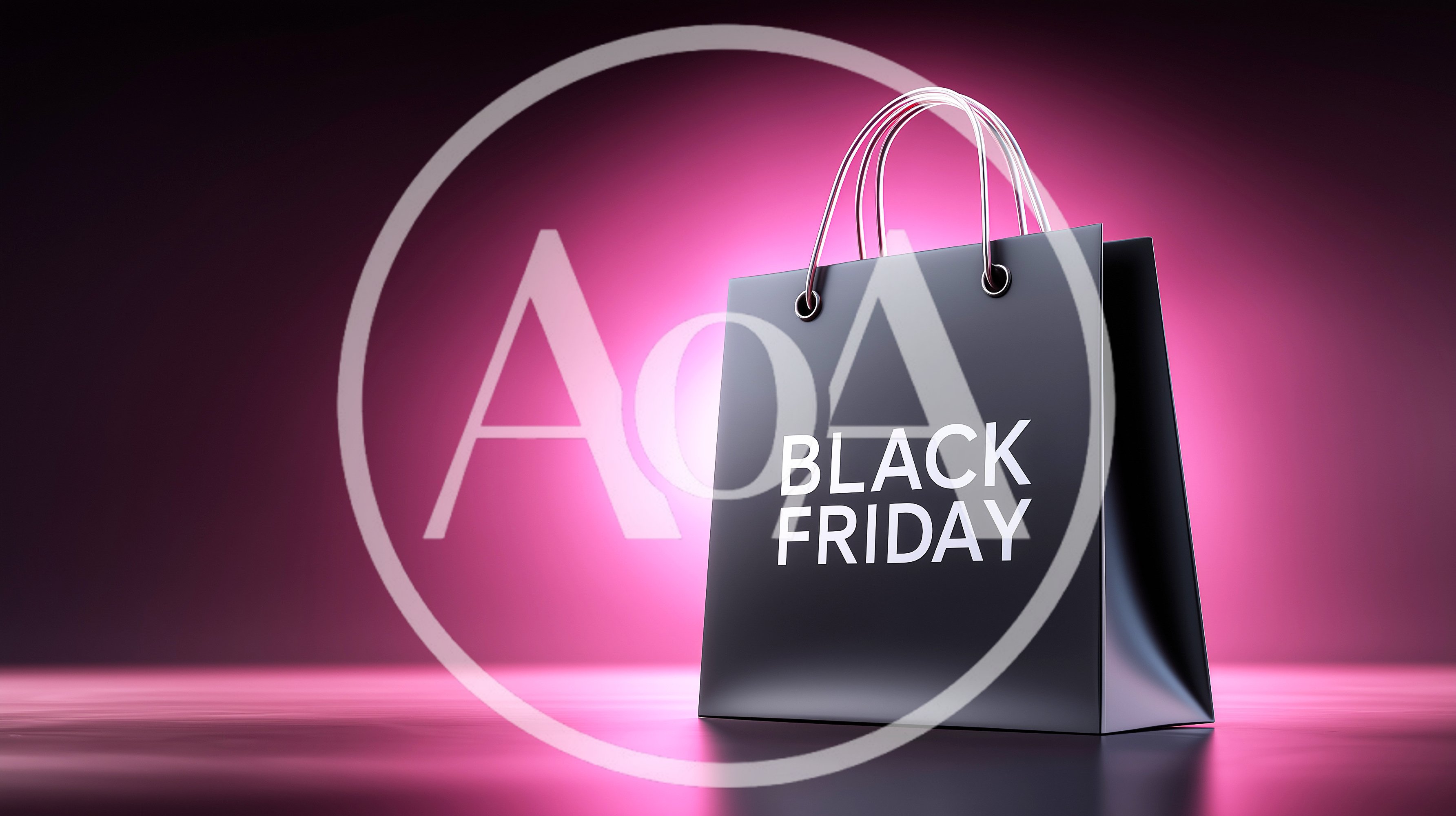Black Friday Shopping Bag On Pink Background