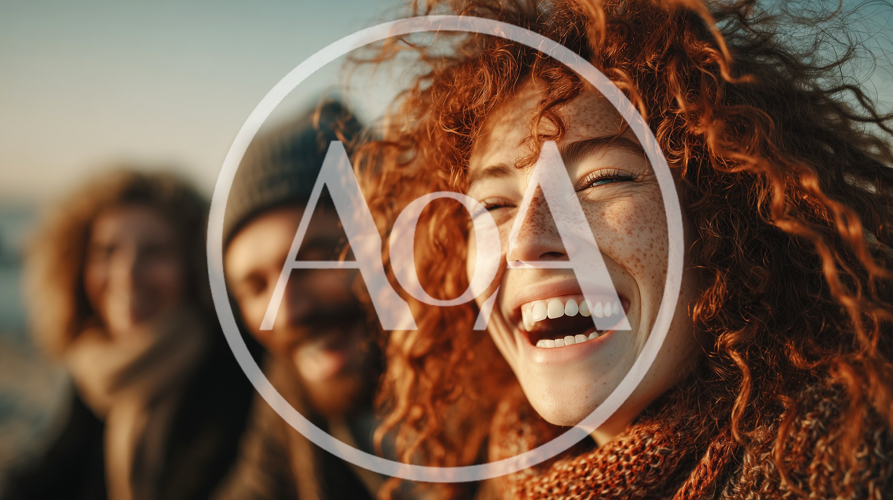 Happy Young Woman Laughing Outdoors With Friends