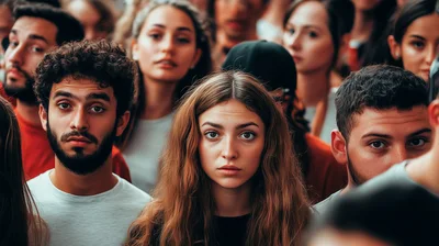 Diverse Group Of Young Adults In A Crowd
