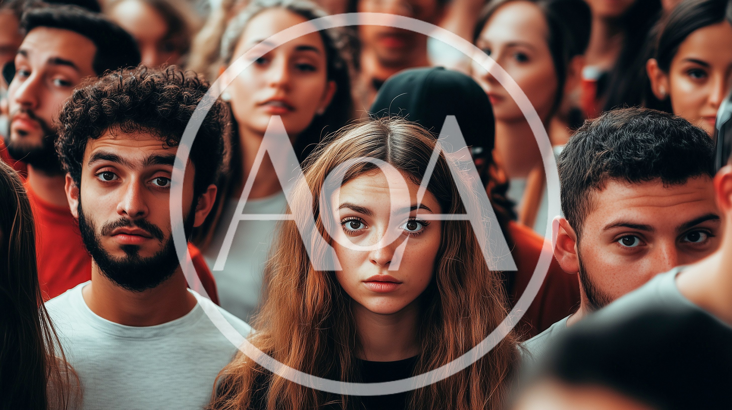Diverse Group Of Young Adults In A Crowd