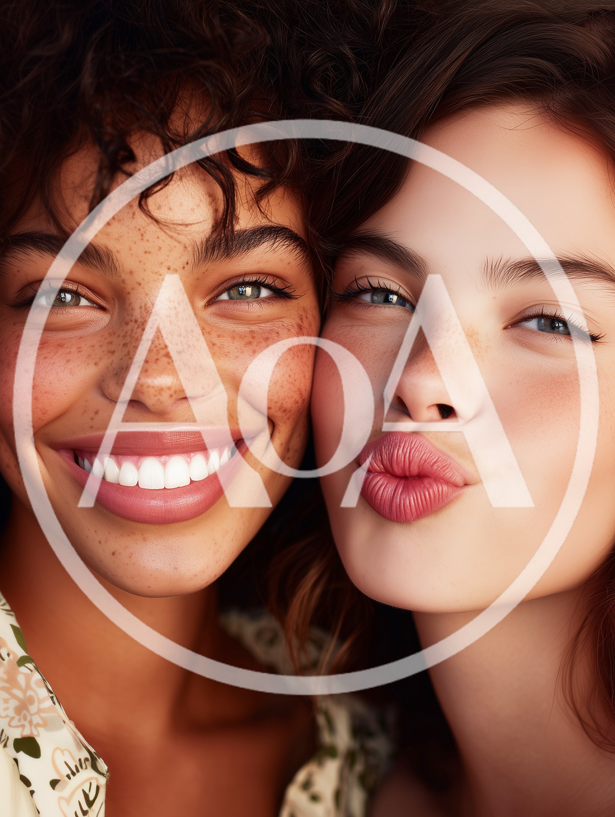 Two Diverse Young Women Posing Together